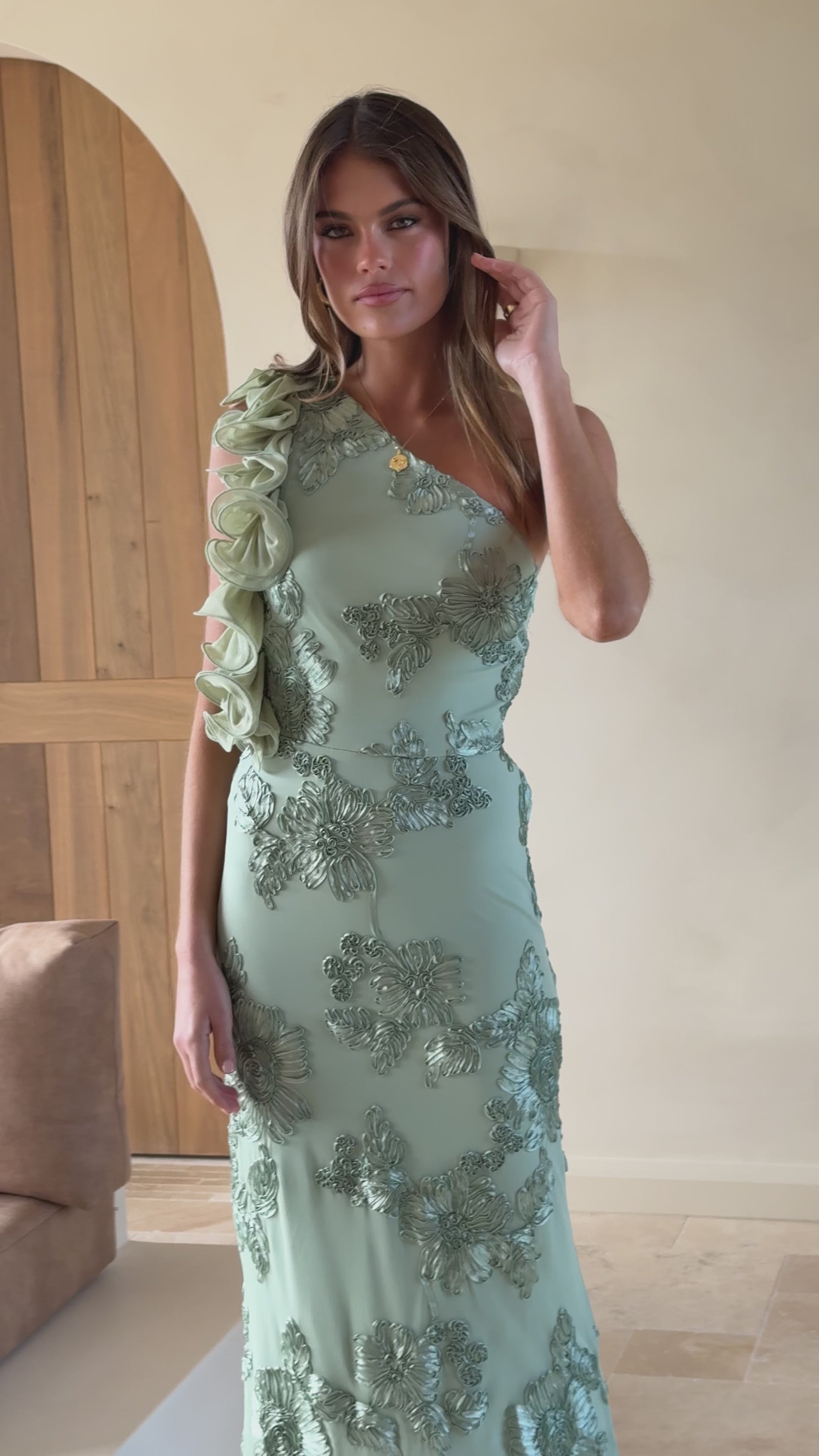 Load video: Darlee Maxi Dress - Sage Floral - Billy J