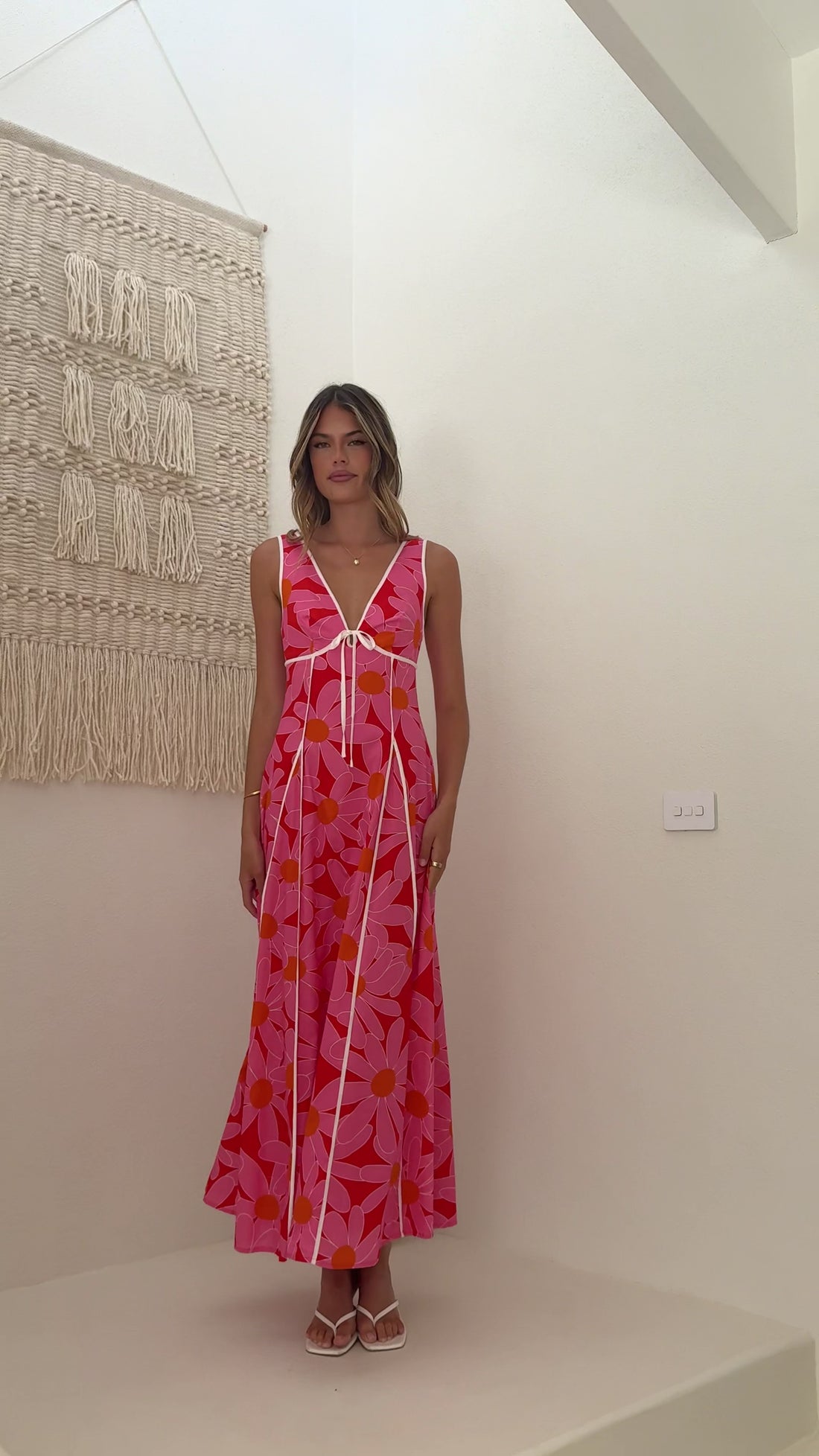 Tisha Maxi Dress - Pink/Red Floral - Billy J