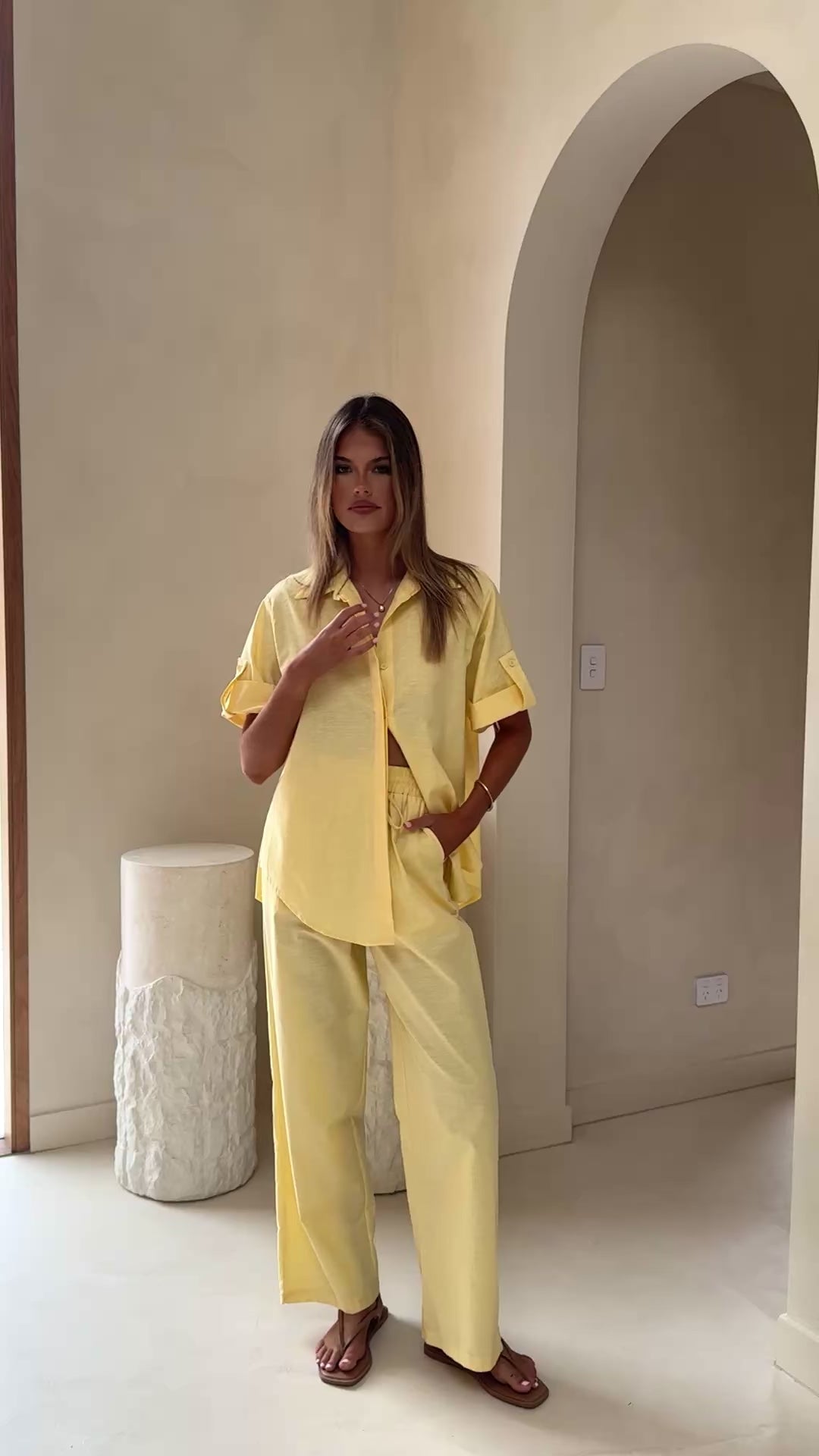 Load video: Valene Pants - Yellow - Billy J