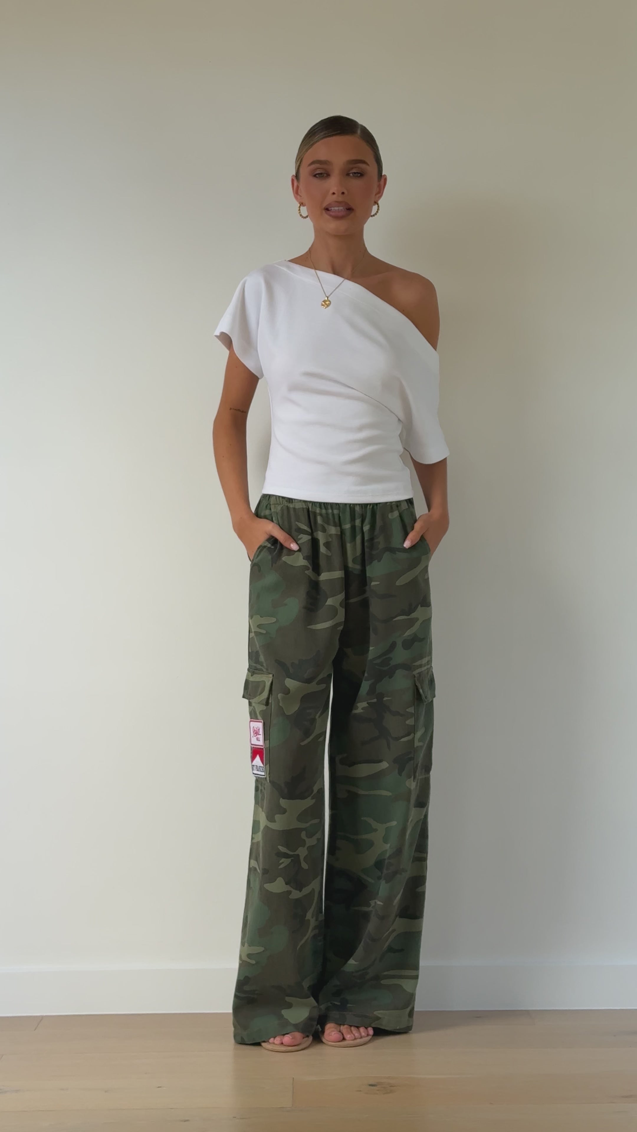 Load video: Jazzelle Cargo Pants - Dark Camo - Billy J
