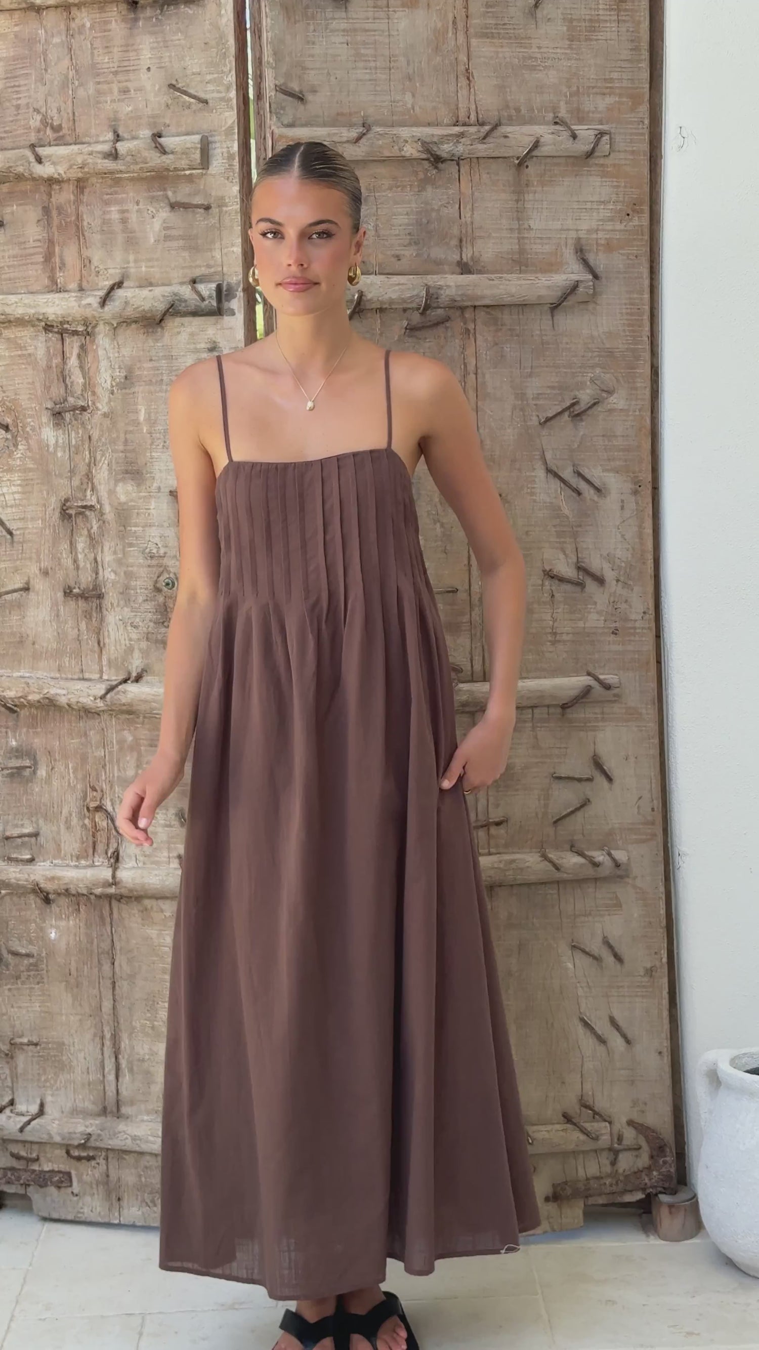 Stayla Maxi Dress - Chocolate - Billy J