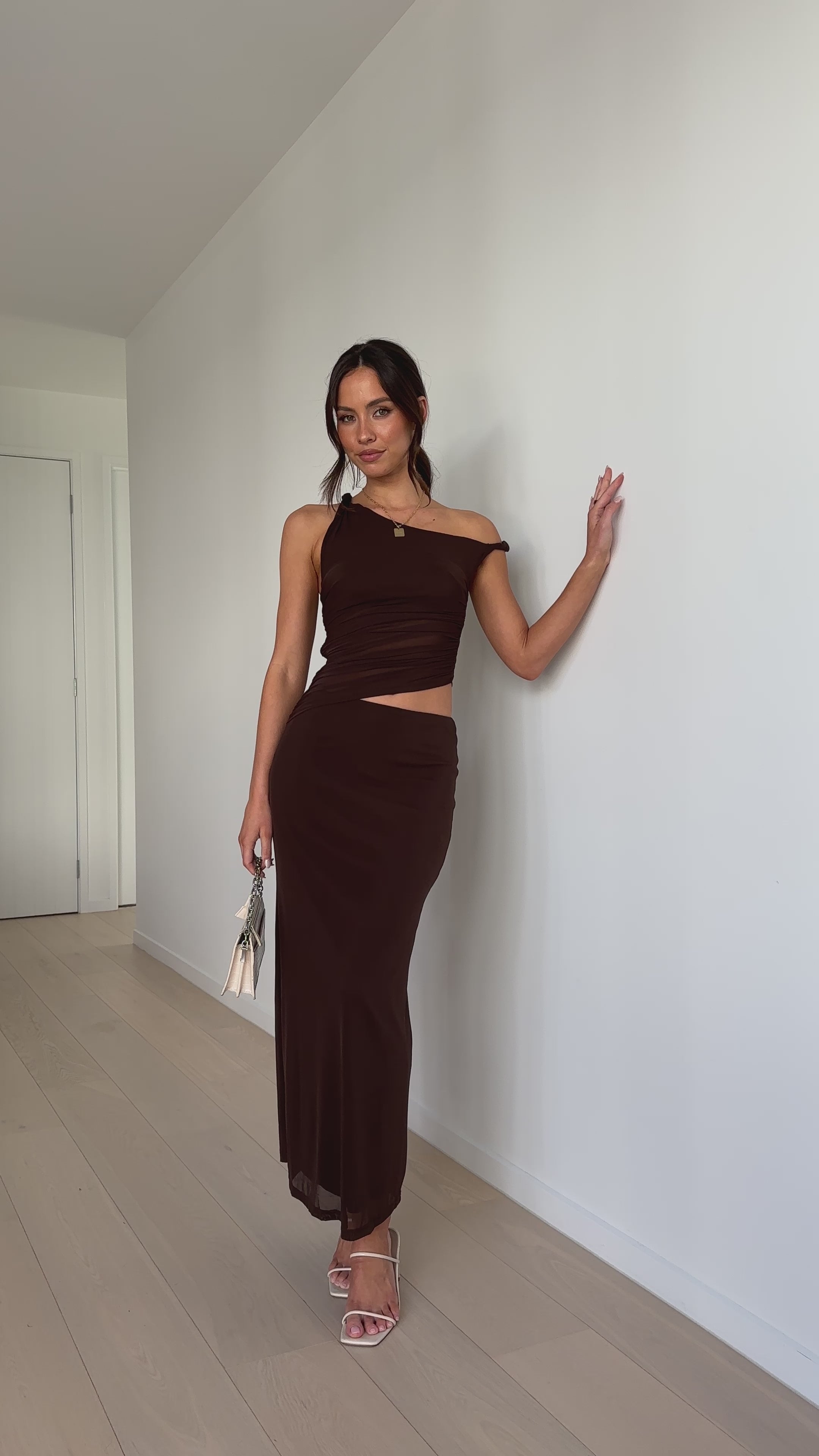 Load video: Iantha Maxi Dress - Chocolate - Billy J