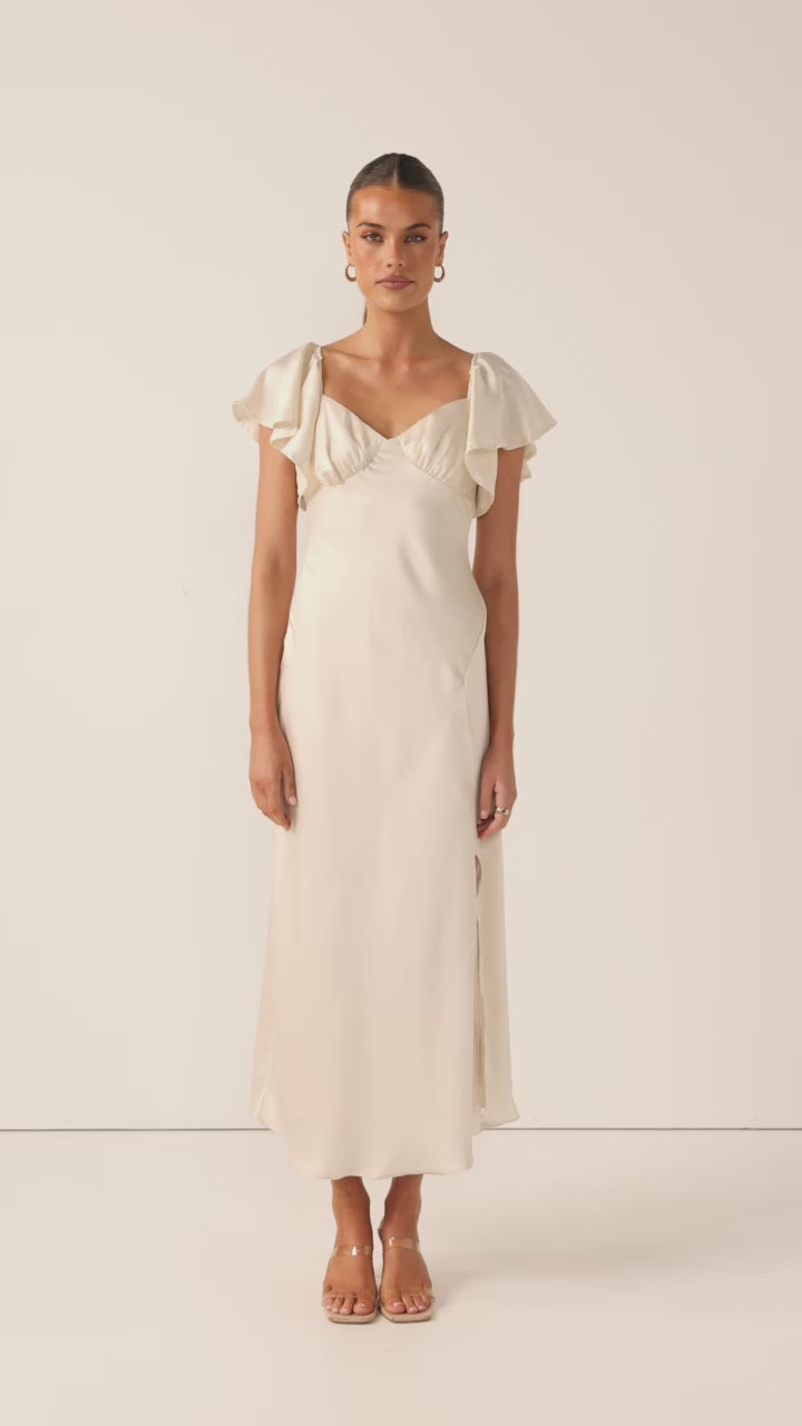 Load video: Louisa Midi Dress - Ivory