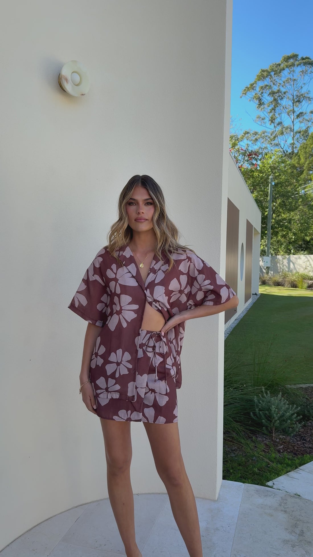 Abilene Button Up Shirt - Brown Daylillies - Billy J