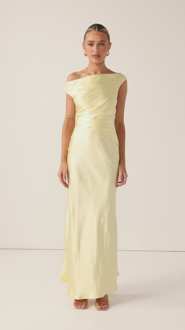 Auria Off Shoulder Maxi Dress - Yellow - Billy J