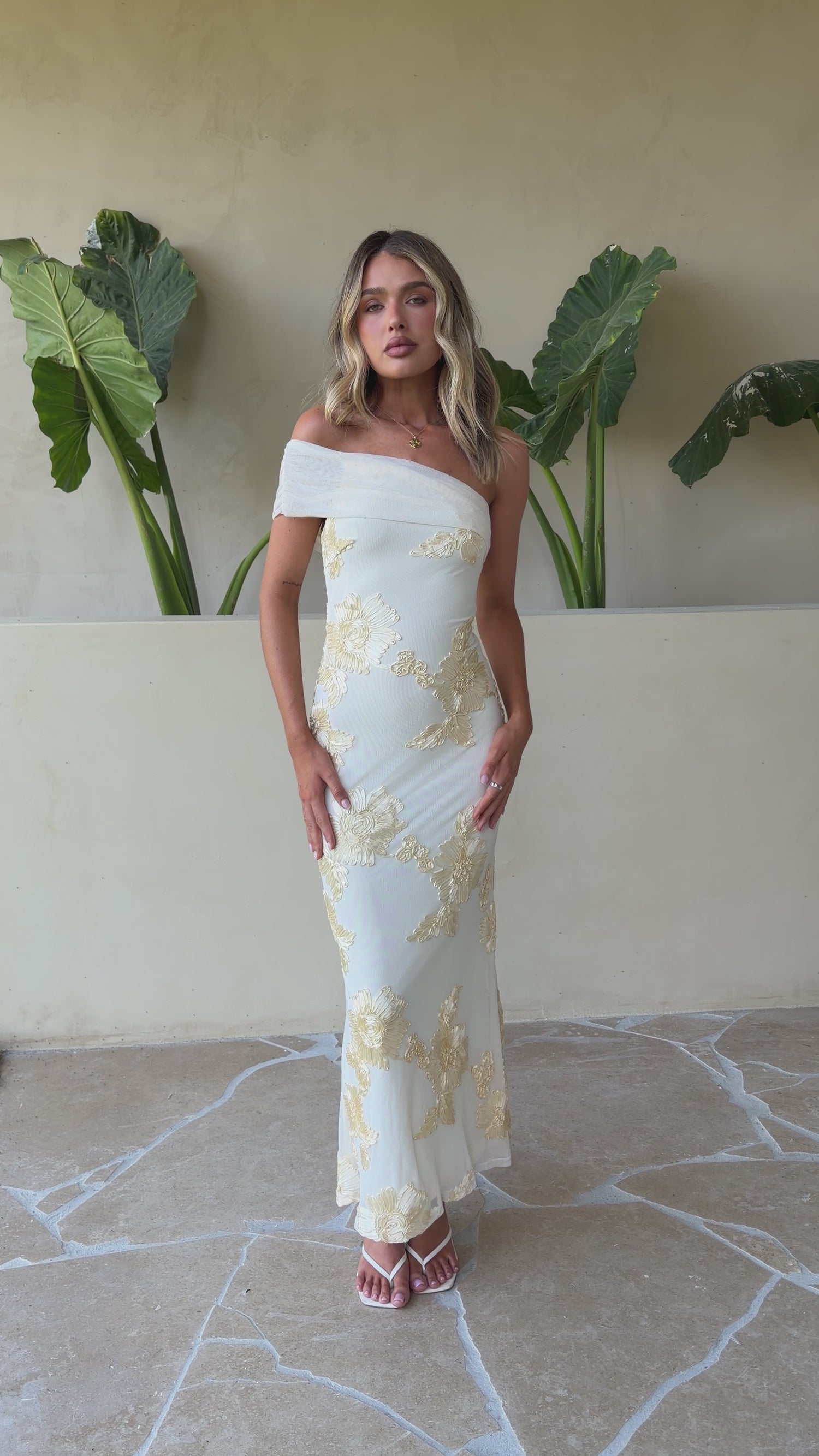 Faith Maxi Dress - Yellow Floral - Billy J