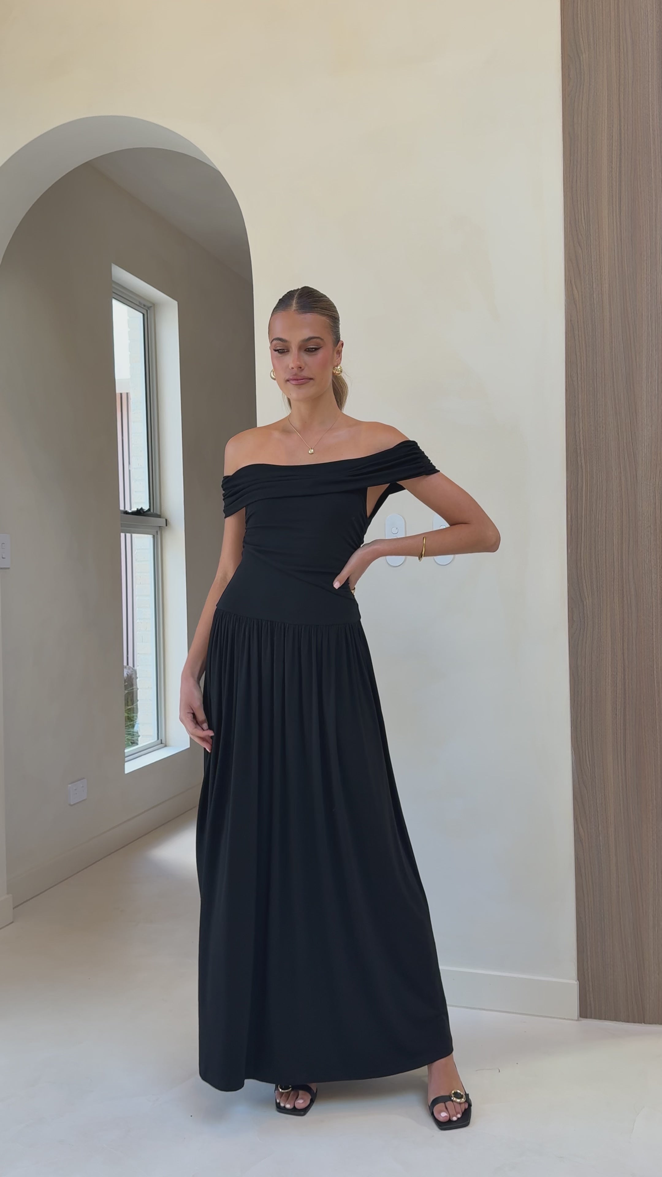 Load video: Manalla Maxi Dress - Black - Billy J