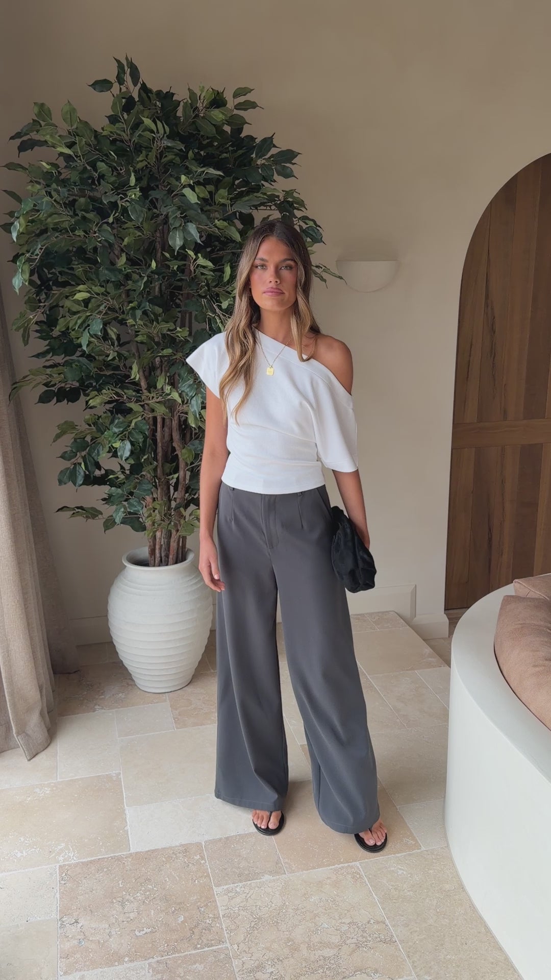 Maeva Tailored Pants - Charcoal - Billy J
