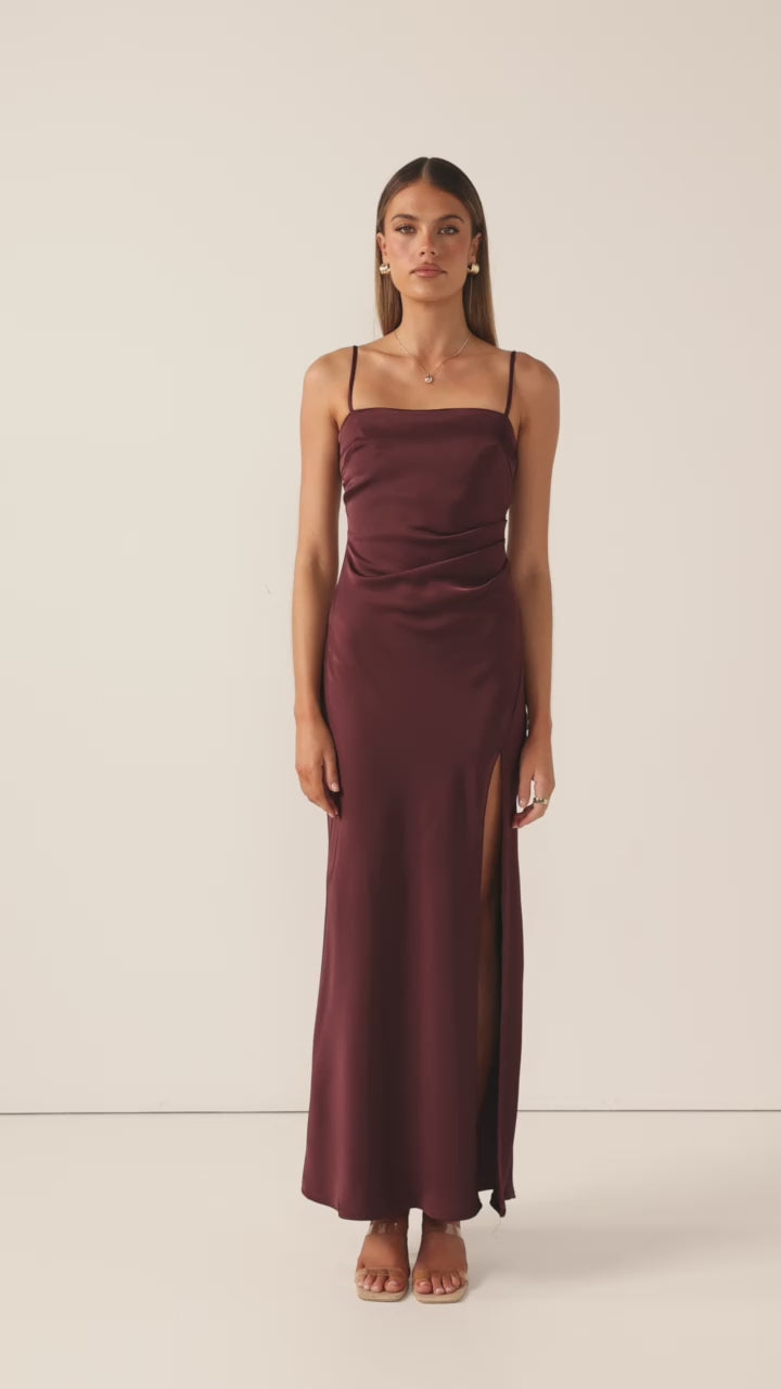 Load video: Ilana Maxi Dress - Chocolate - Billy J