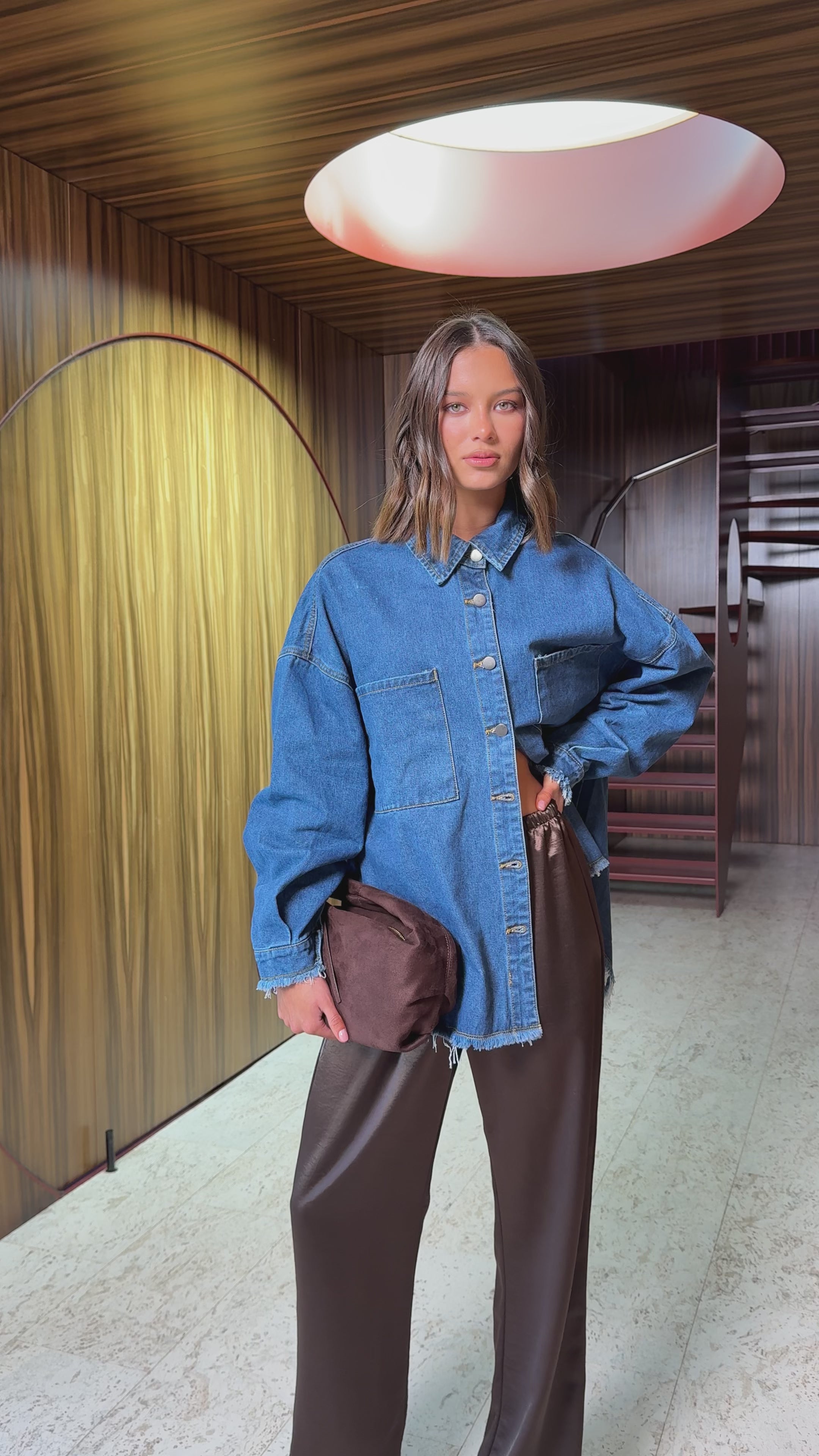 Load video: Megan Jacket - Blue Denim - Billy J