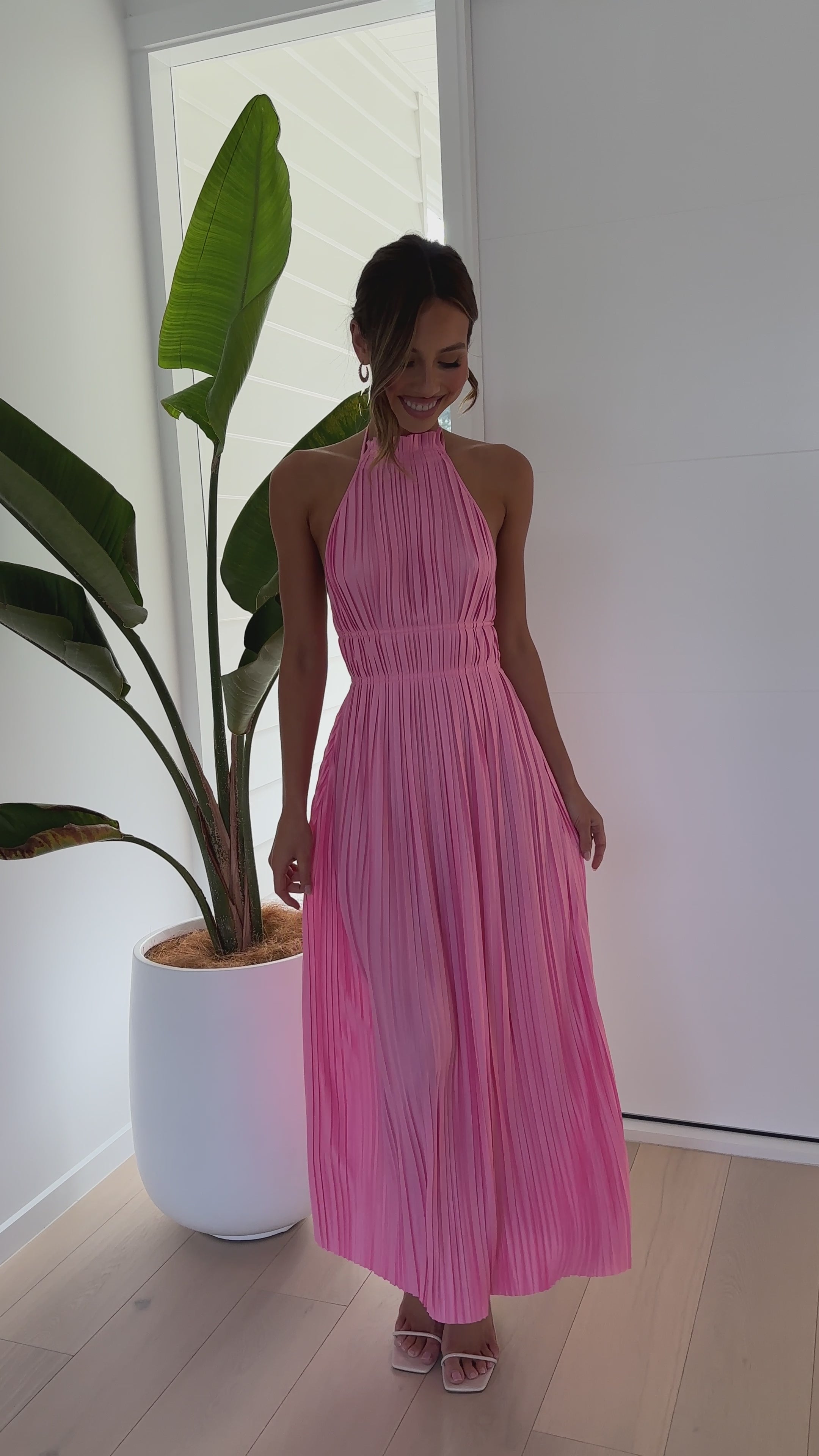 Load video: Frances Maxi Dress - Pink - Billy J