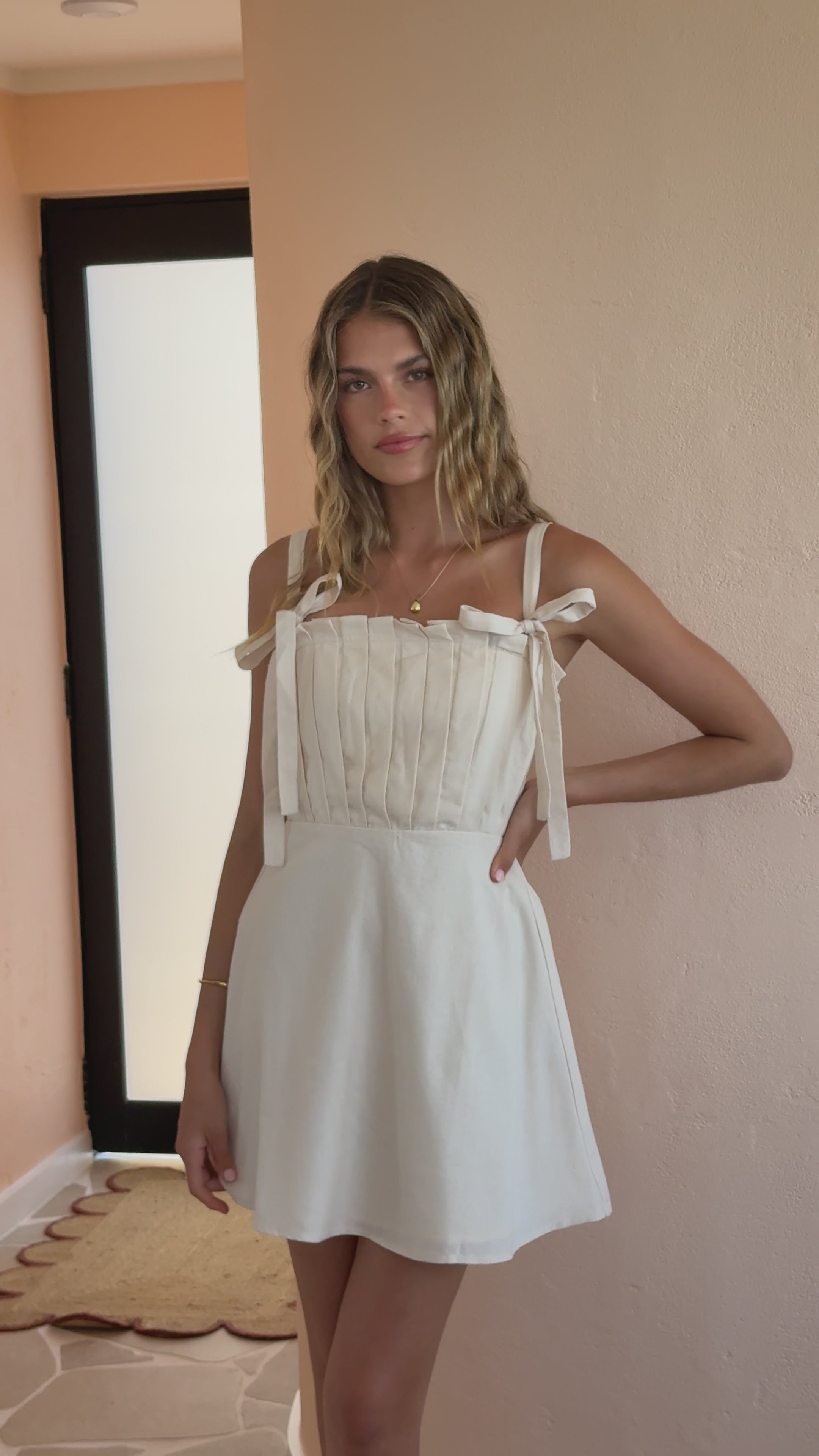 Load video: Kolani Mini Dress - Oat - Billy J
