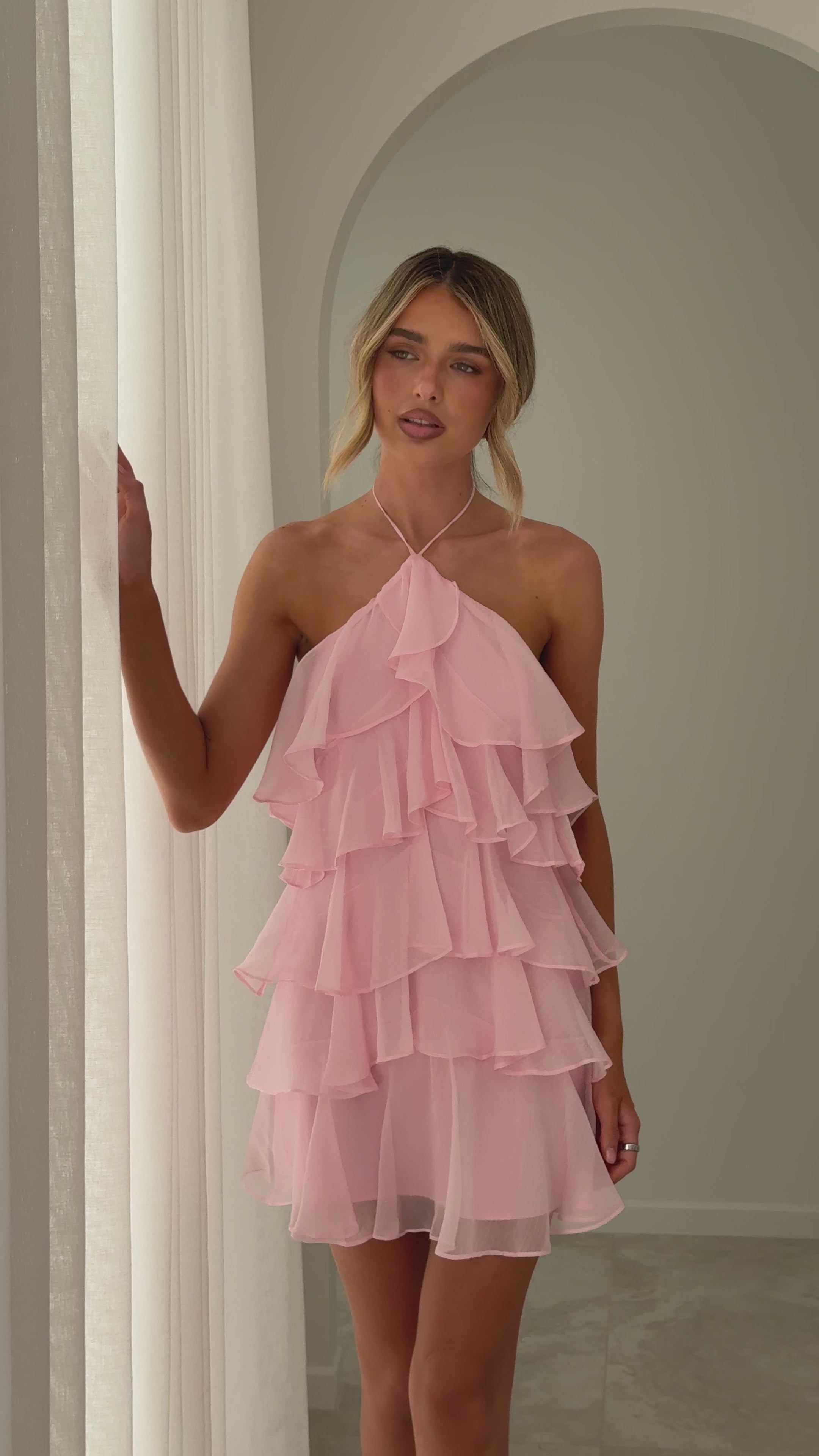 Load video: Soho Mini Dress - Pink - Billy J