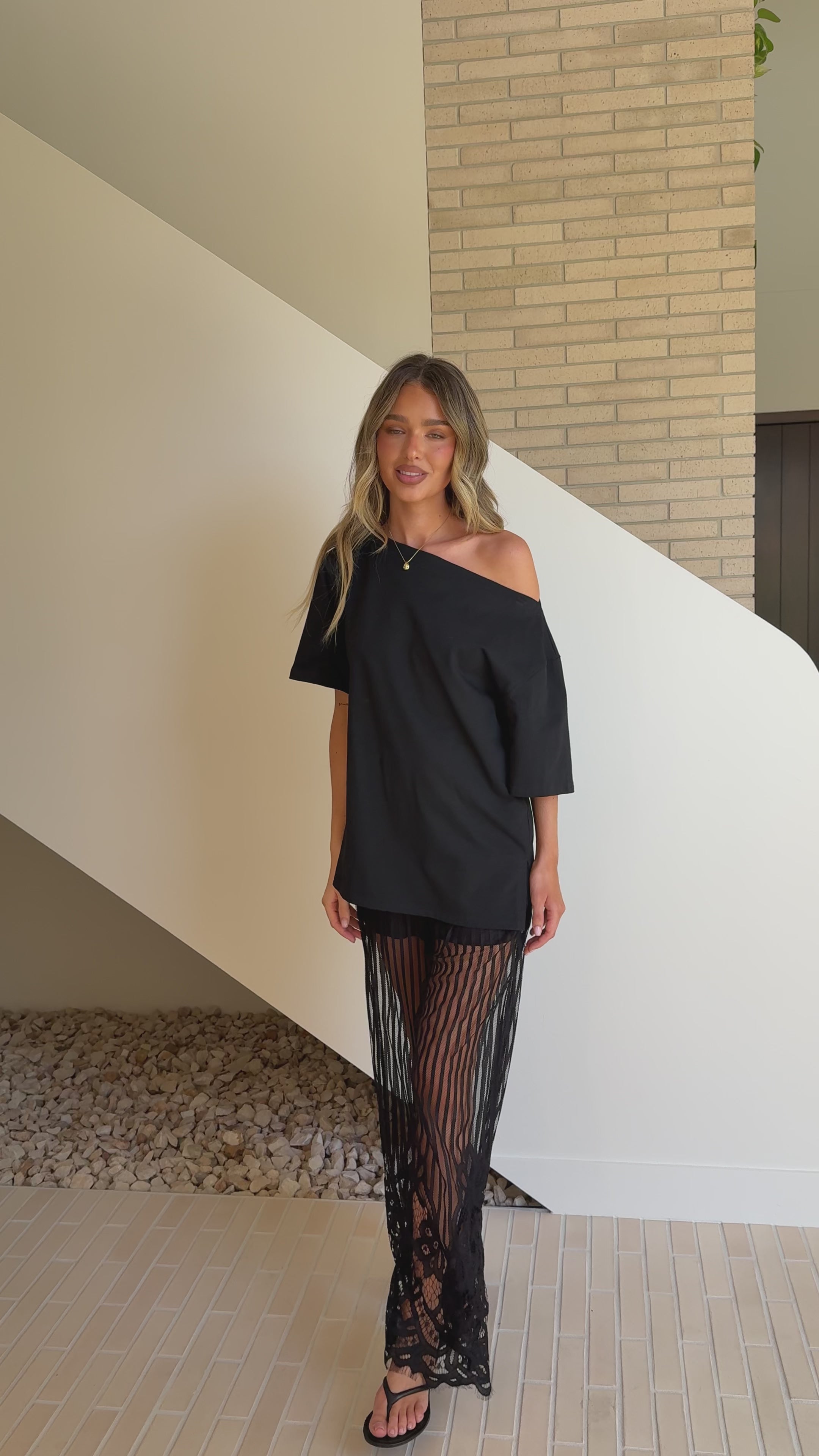 Load video: Jayna Sheer Pants - Black - Billy J