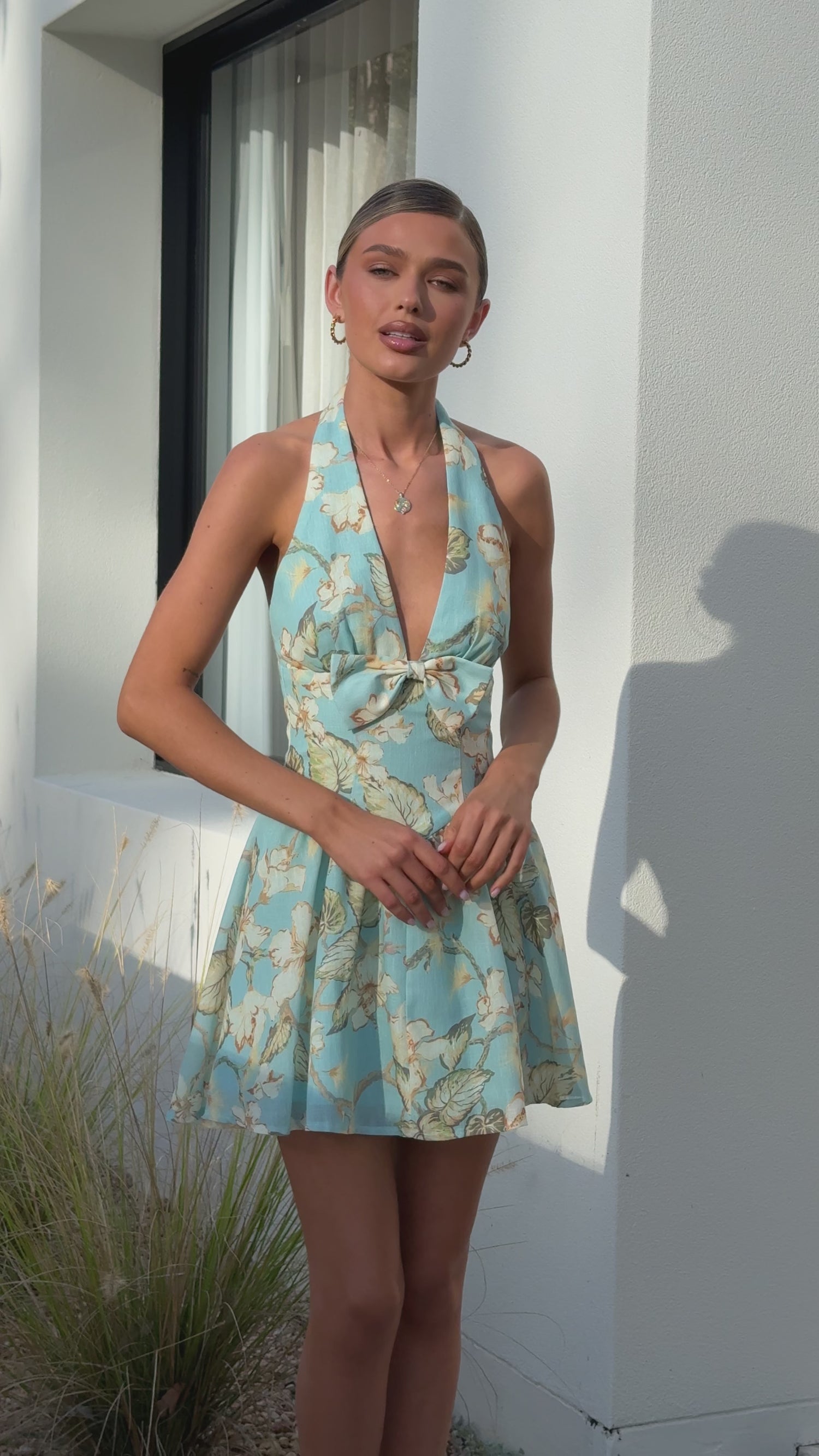 Cerilla Mini Dress - Blue Floral - Billy J