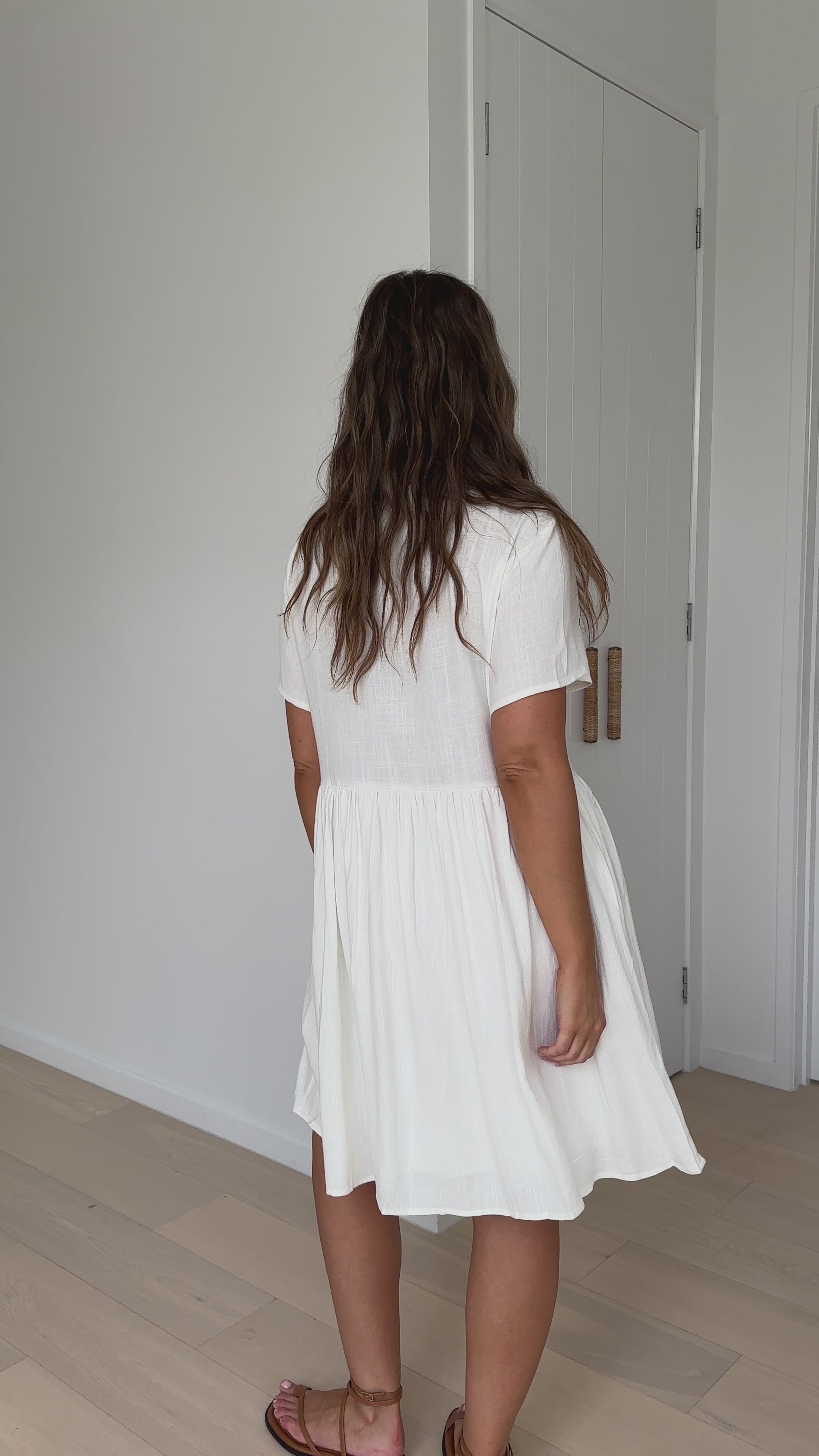 Load video: Courtney Mini Dress - White - Billy J