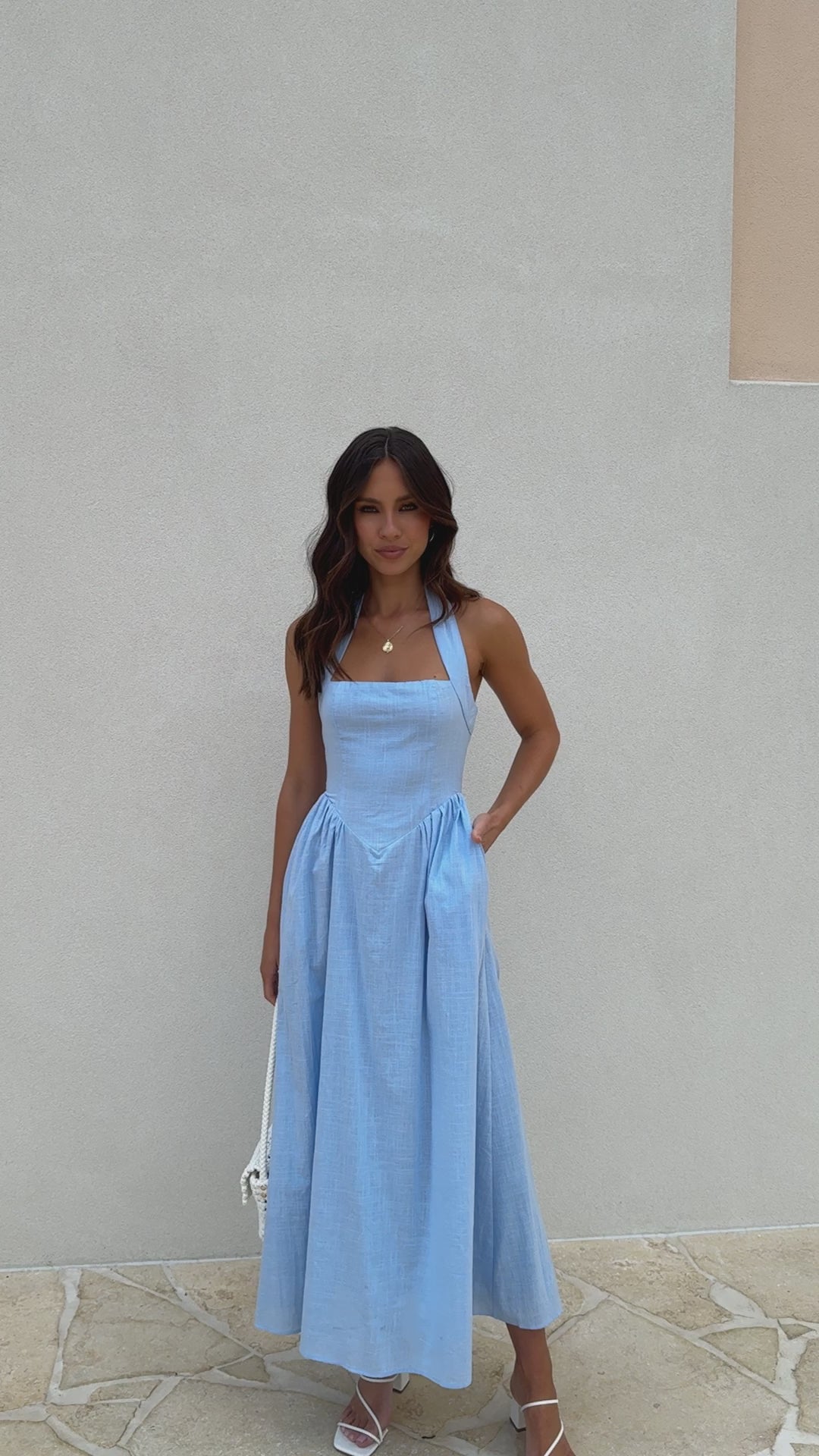 Load video: Caden Maxi Dress - Blue - Billy J