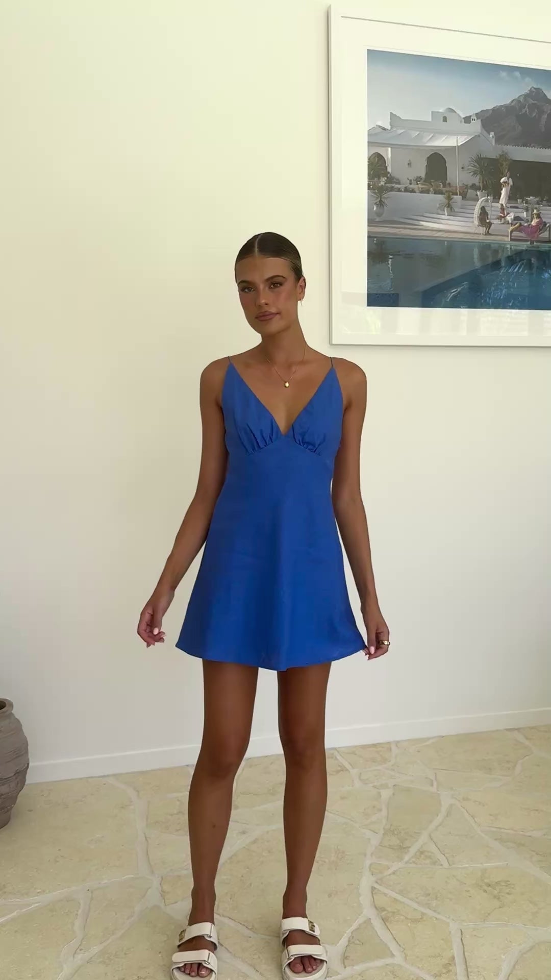 Halina Mini Dress - Blue - Billy J