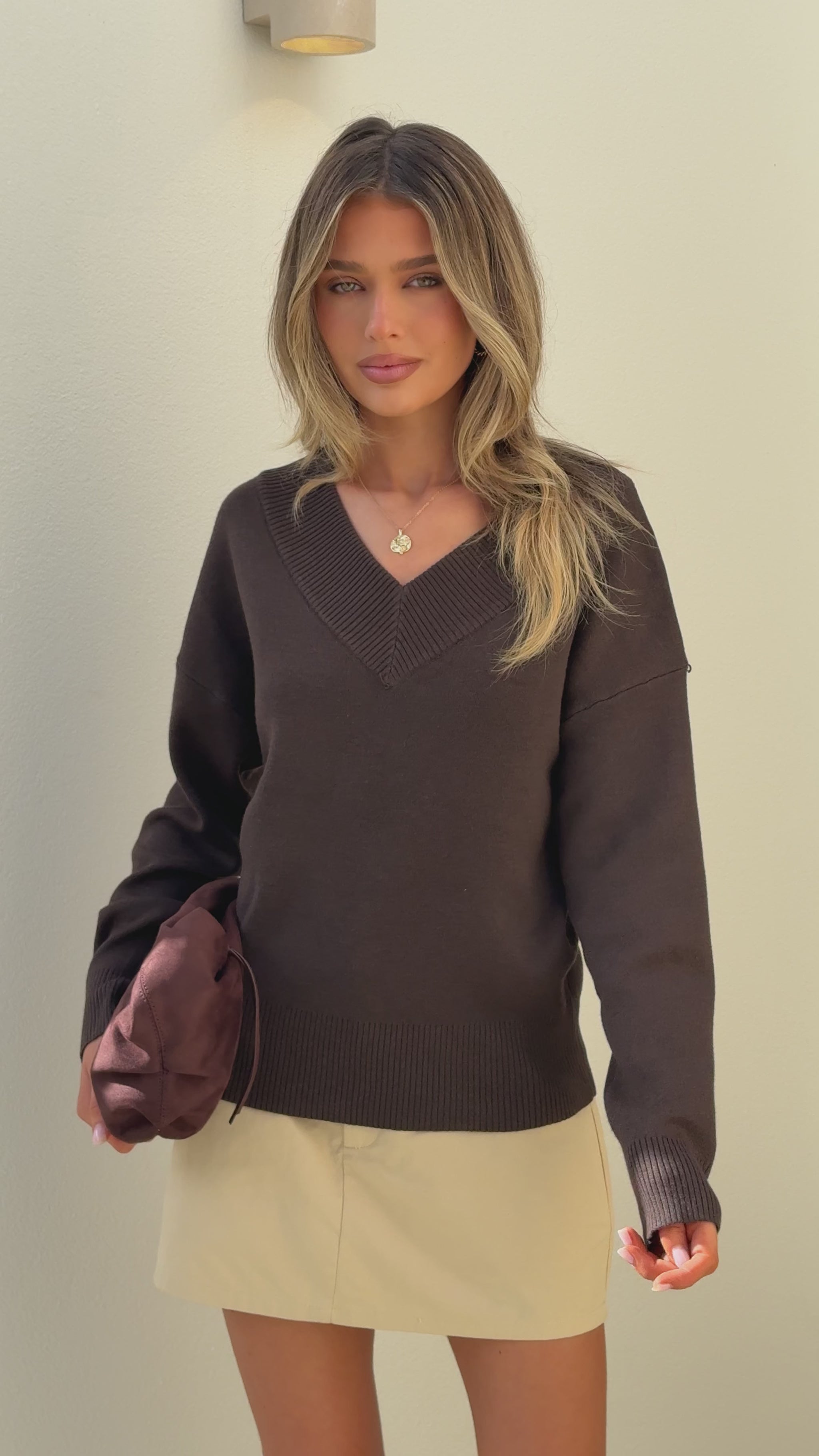Sophie Knit Sweater - Chocolate - Billy J