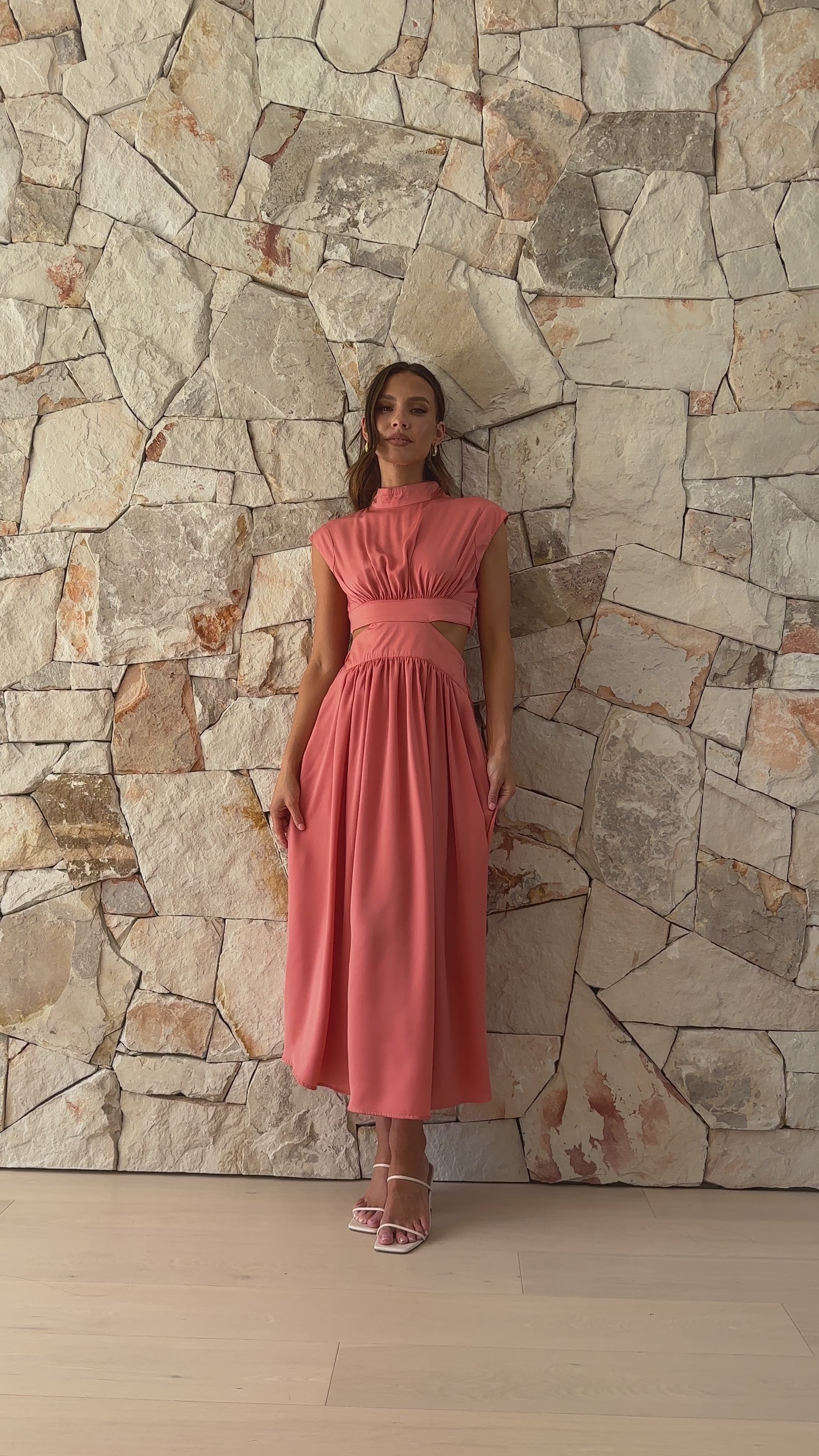 Load video: Cindie Midi Dress - Desert - Billy J