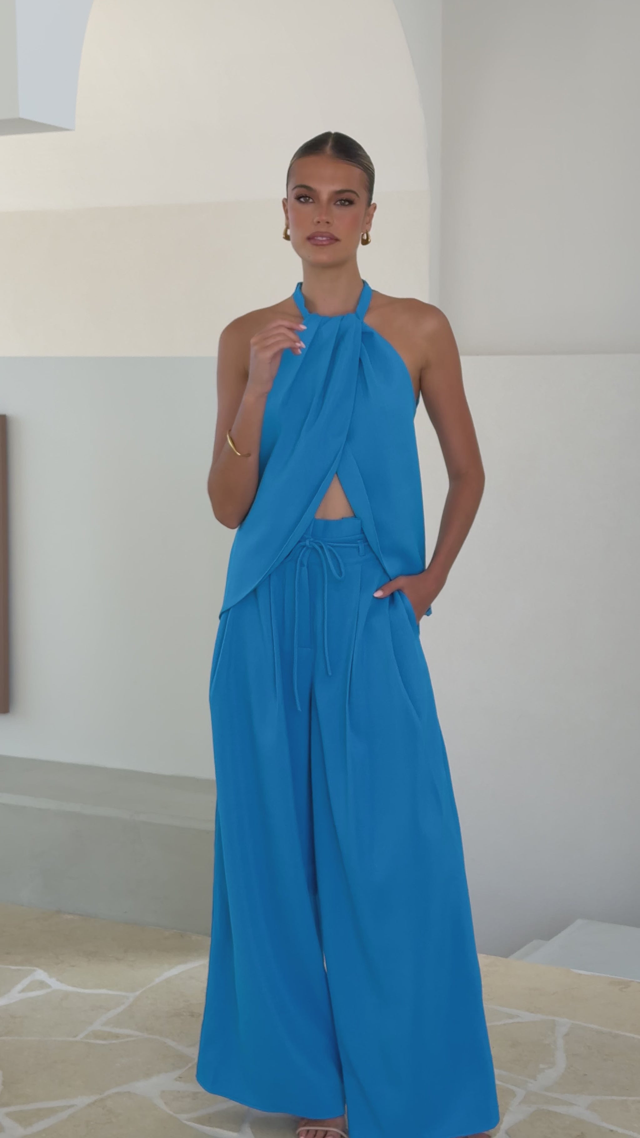 Melinda Halter Top - Blue - Billy J