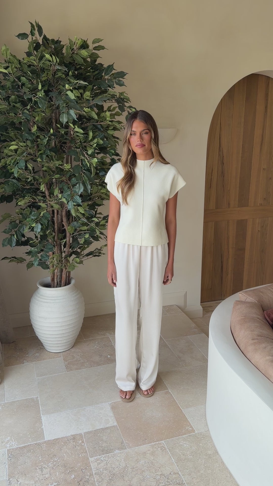 Shiloh Knit Top - Cream - Billy J