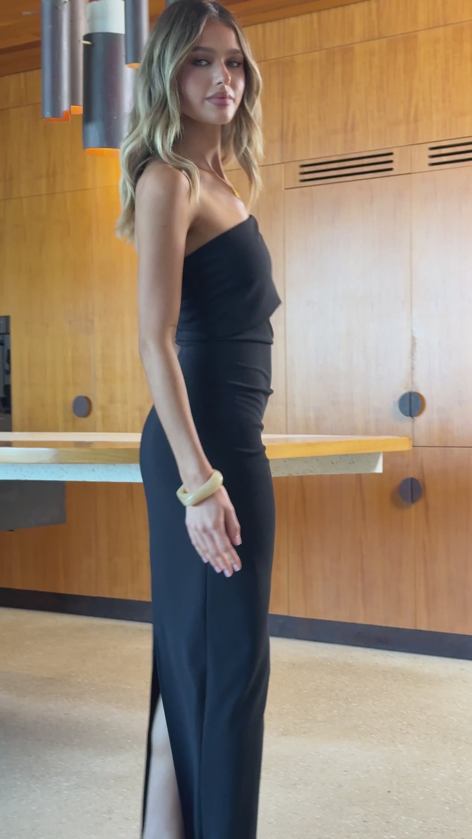 Astra One Shoulder Maxi Dress - Black - Billy J