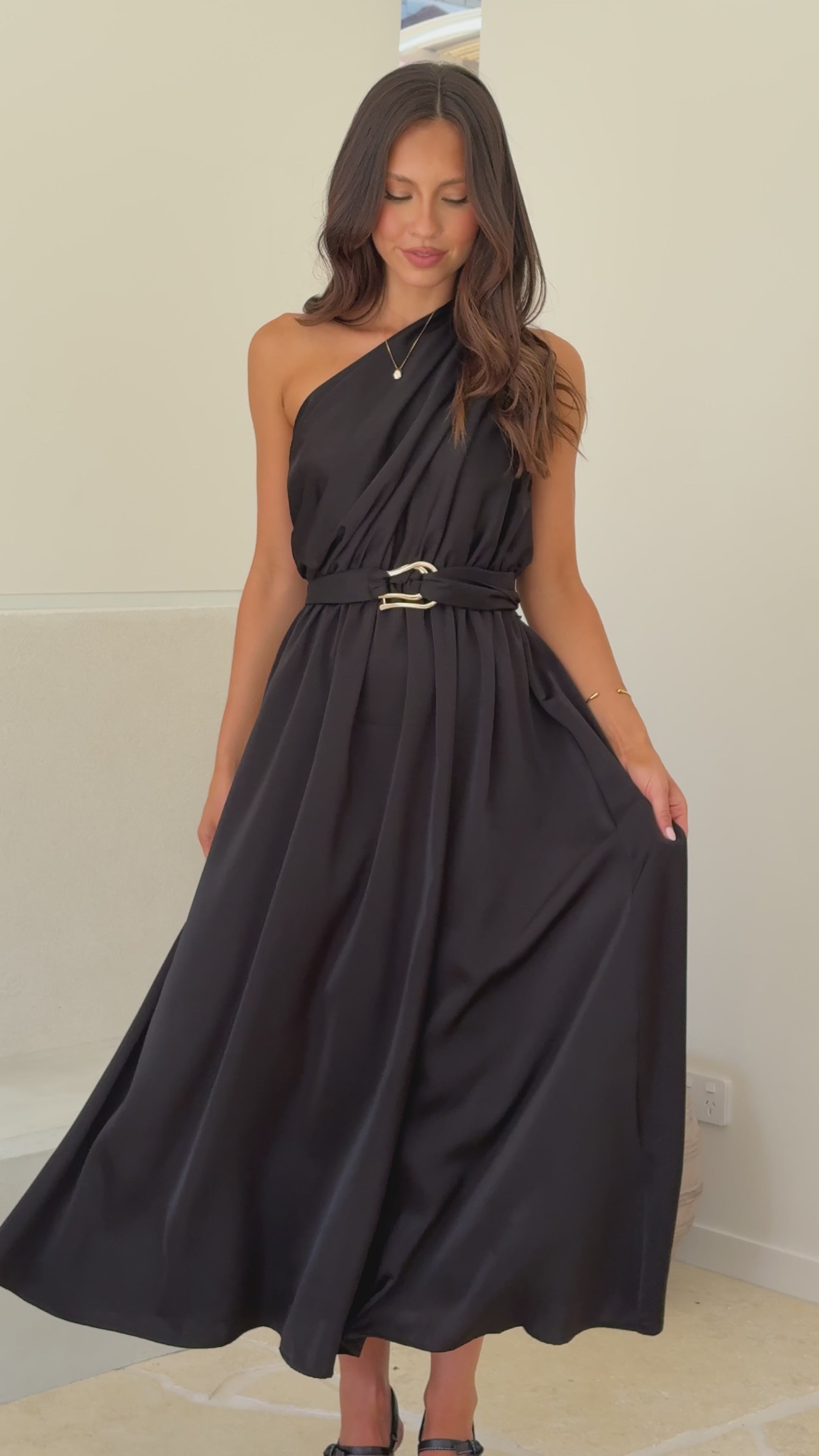 Load video: Hadas Maxi Dress - Black - Billy J