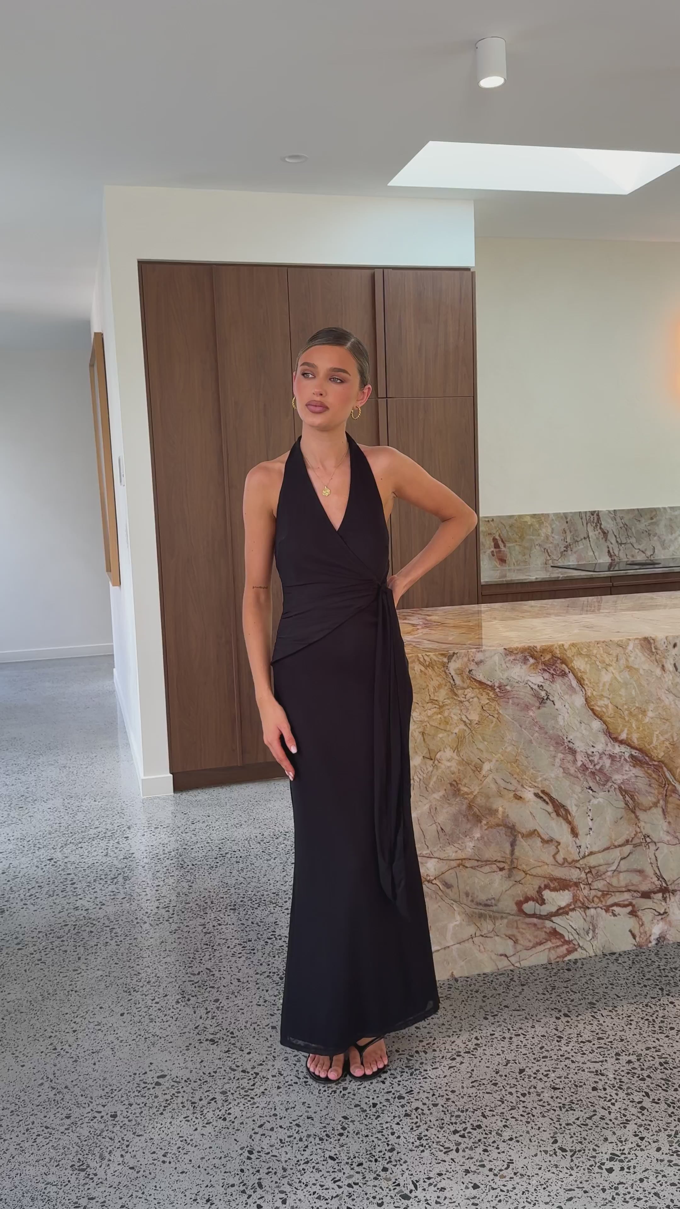Load video: Joslin Maxi Dress - Black - Billy J