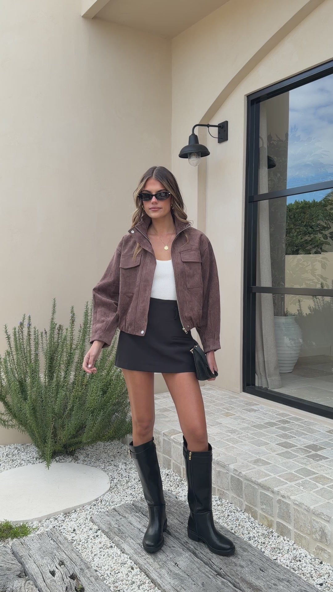 Load video: Josh Funnel Neck Jacket - Chocolate - Billy J