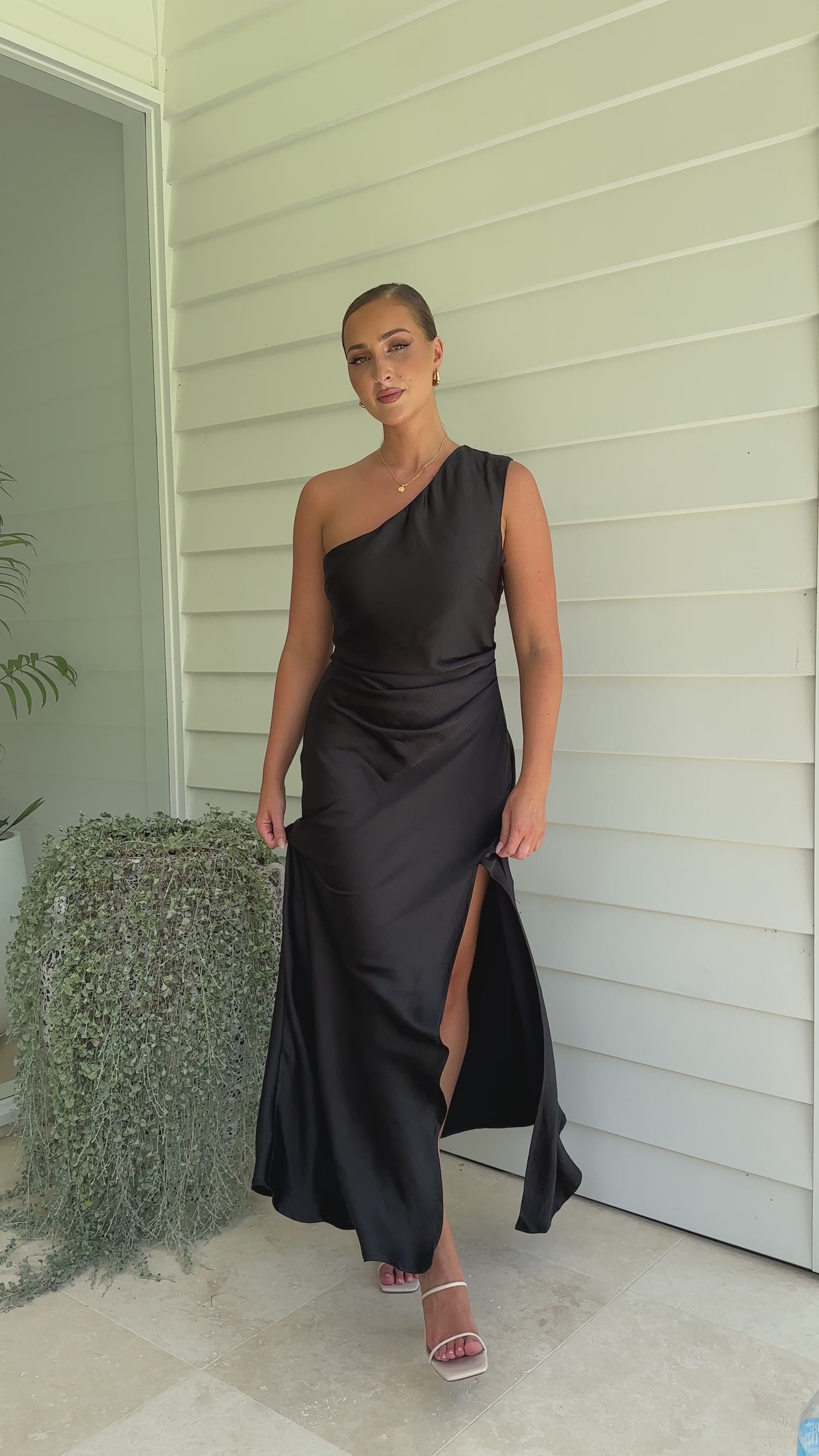 Load video: Victoria Maxi Dress - Black - Billy J