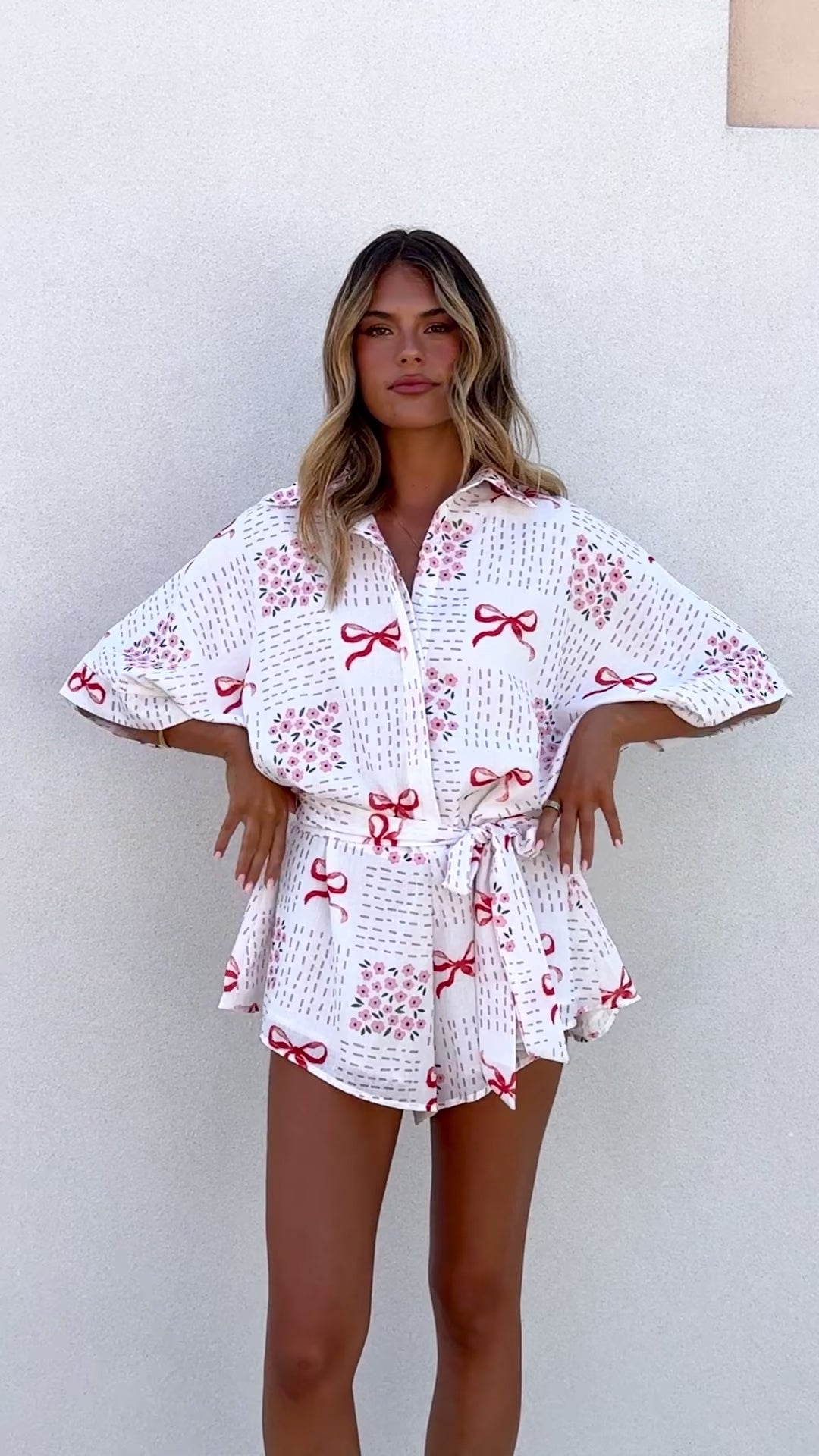 Alexandria Playsuit - Sweet Bow Pink - Billy J