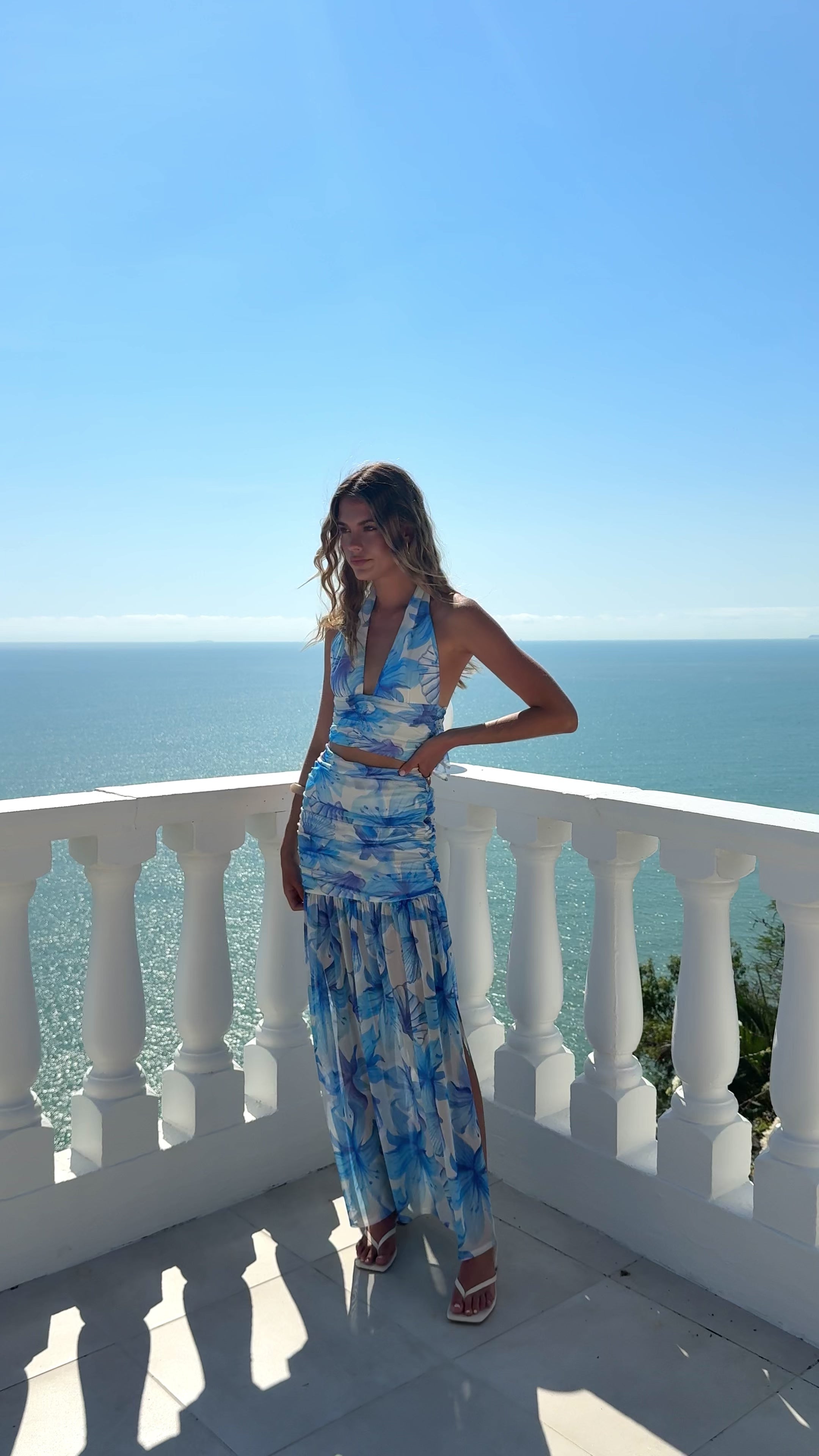 Load video: Missy Maxi Skirt - Ocean Bloom - Billy J