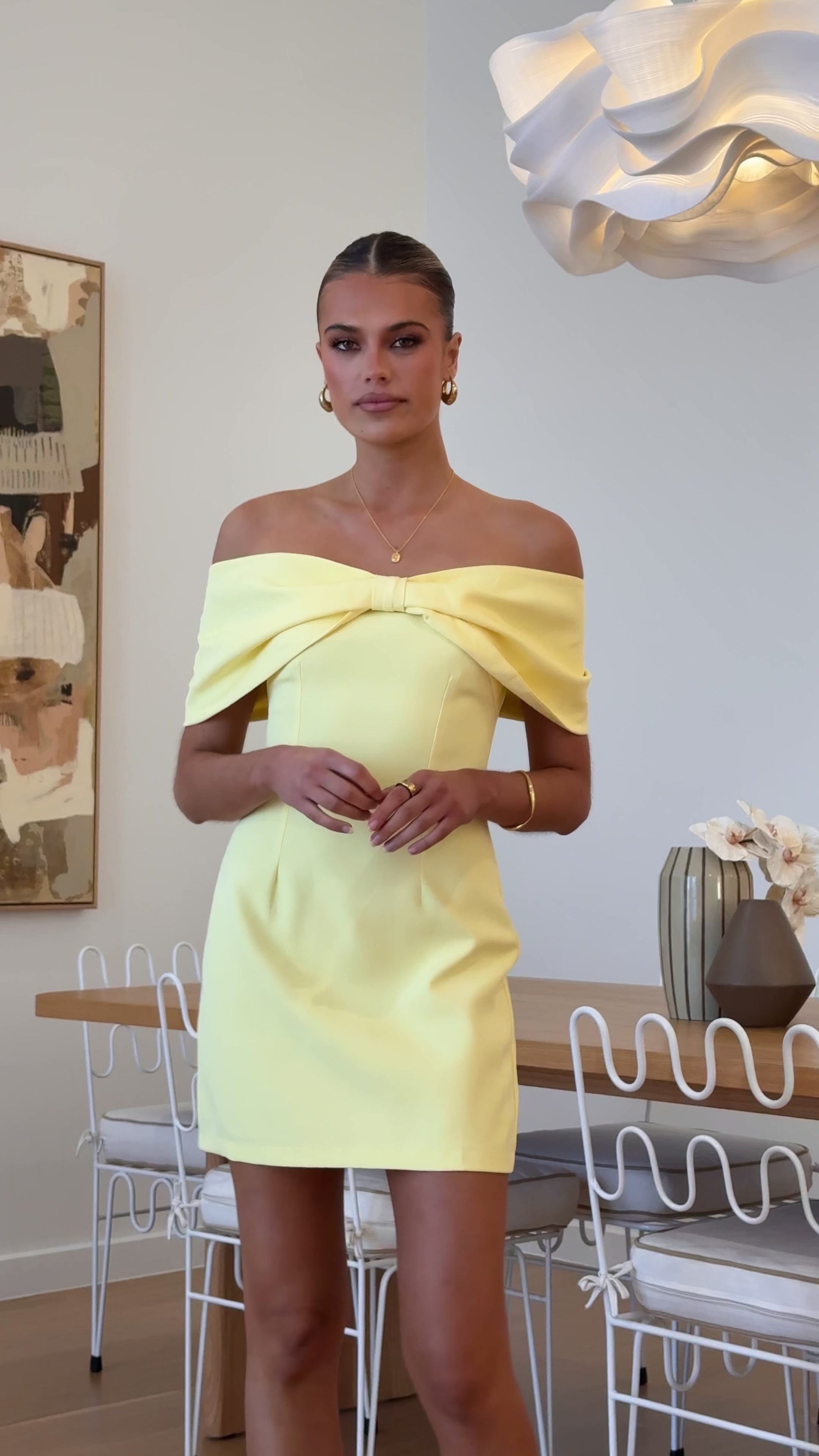 Load video: Mia Mini Dress - Yellow - Billy J