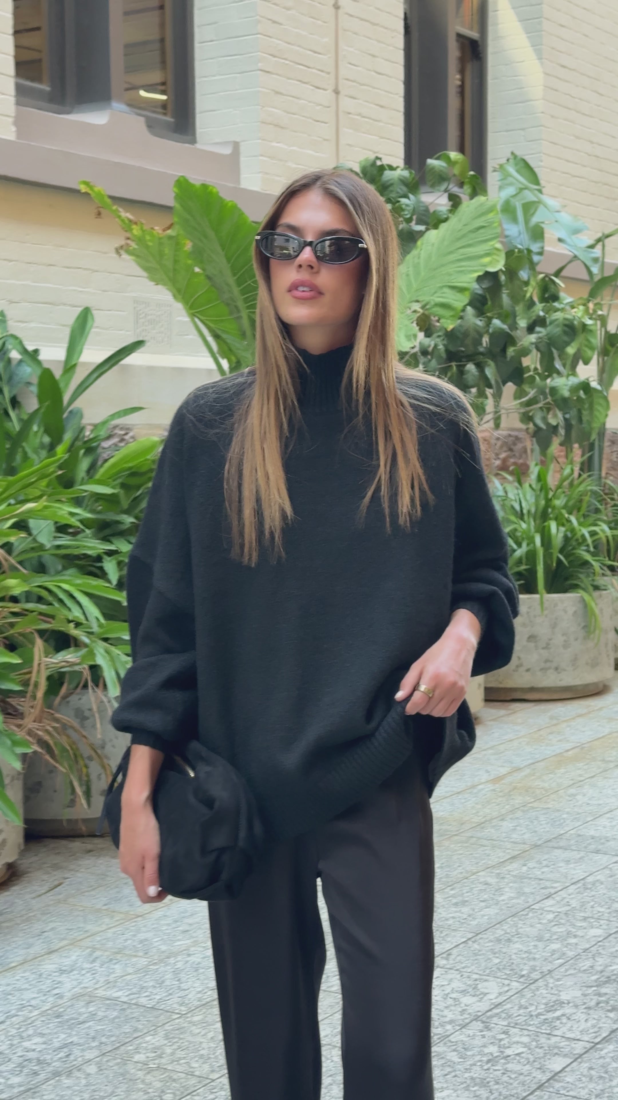 Load video: Imogen Button Pants - Black - Billy J