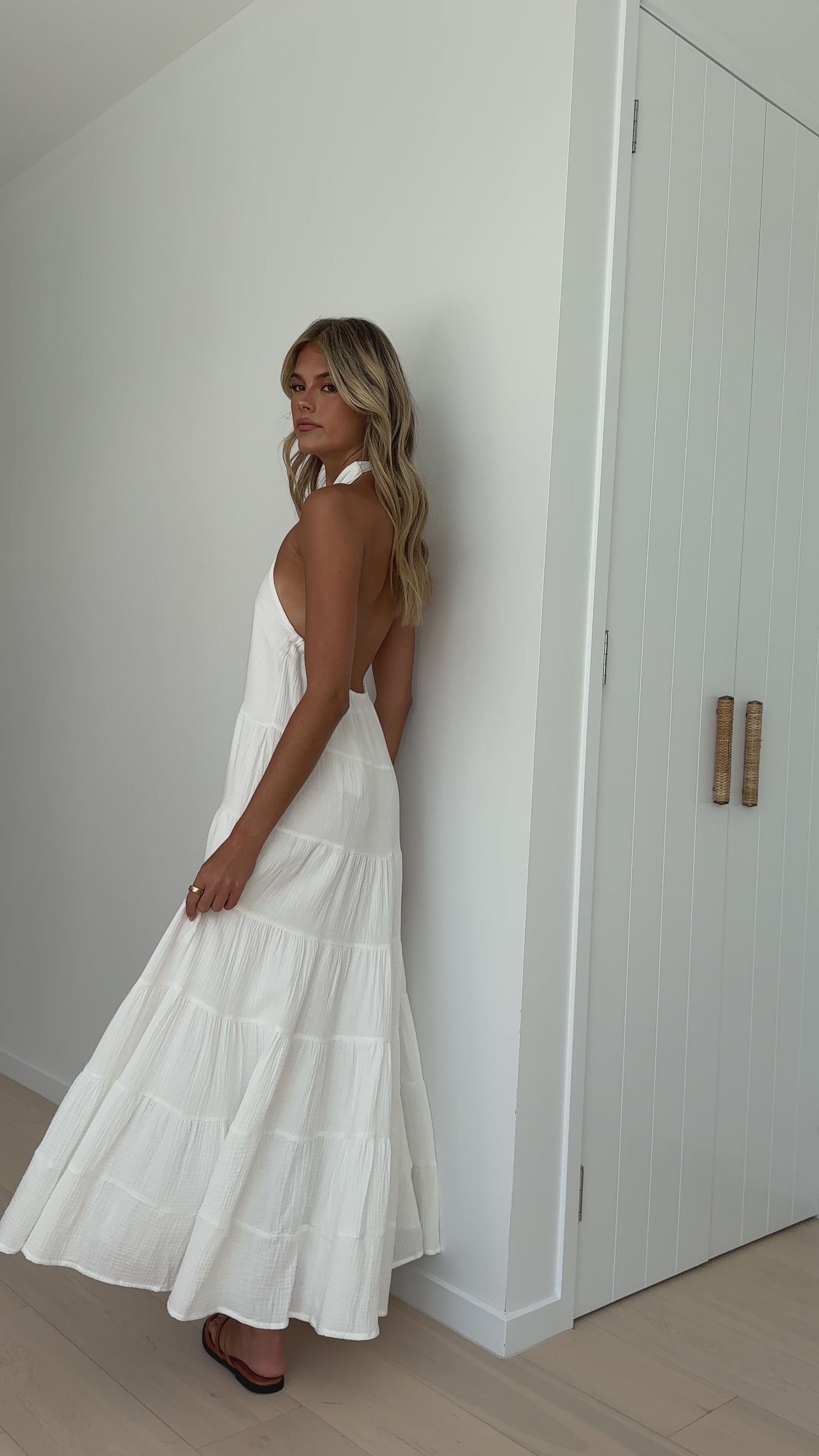 Moniqua Maxi Dress - White - Billy J