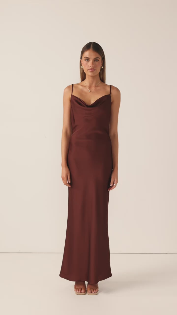 Load video: Willow Maxi Dress - Brown - Billy J