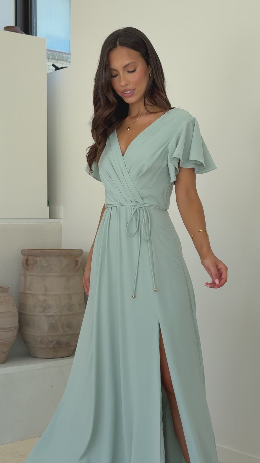 Charlize Maxi Dress - Sage - Billy J
