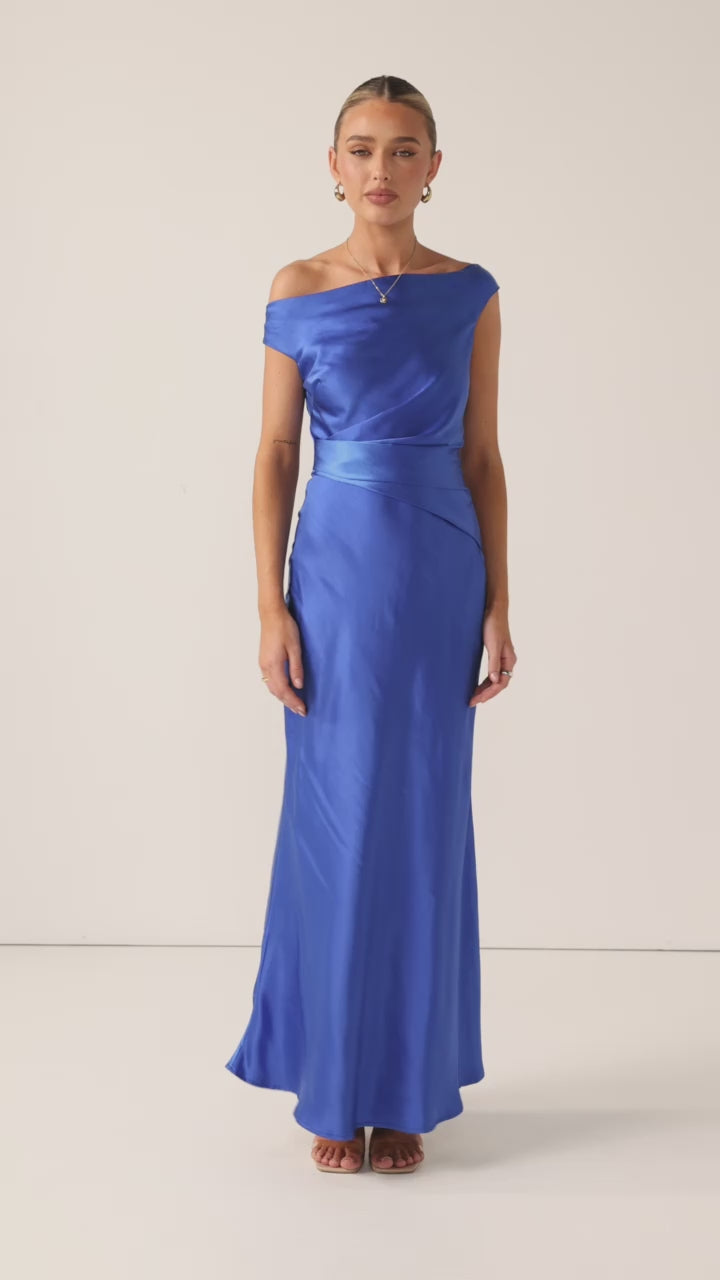 Auria Off Shoulder Maxi Dress - Royal Blue - Billy J