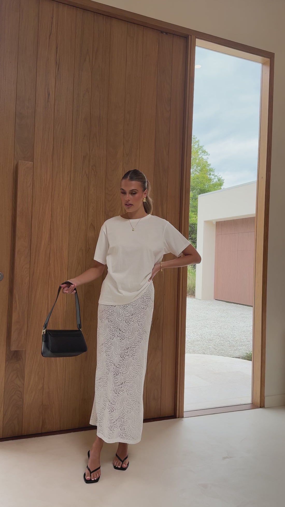 Louisa Lace Maxi Skirt - White - Billy J