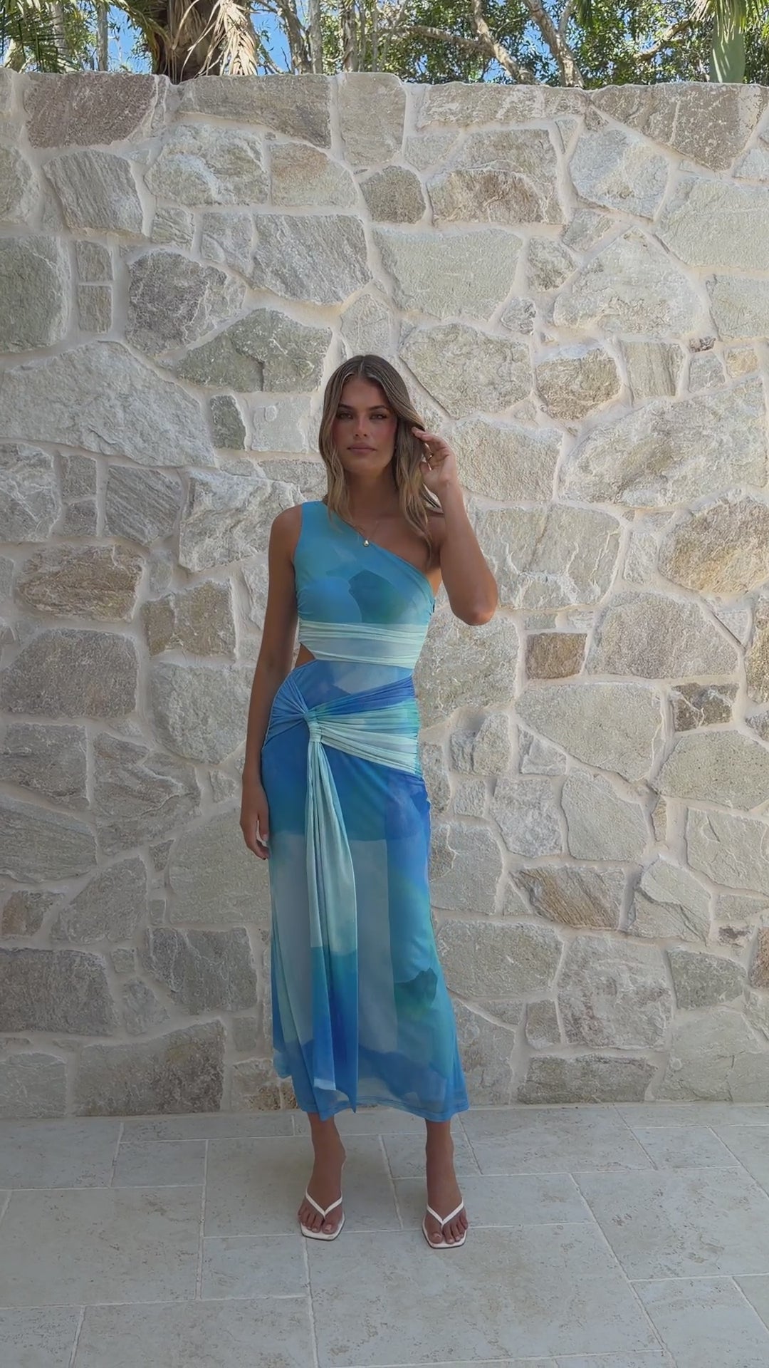 Load video: Kourt Maxi Dress - Blue - Billy J