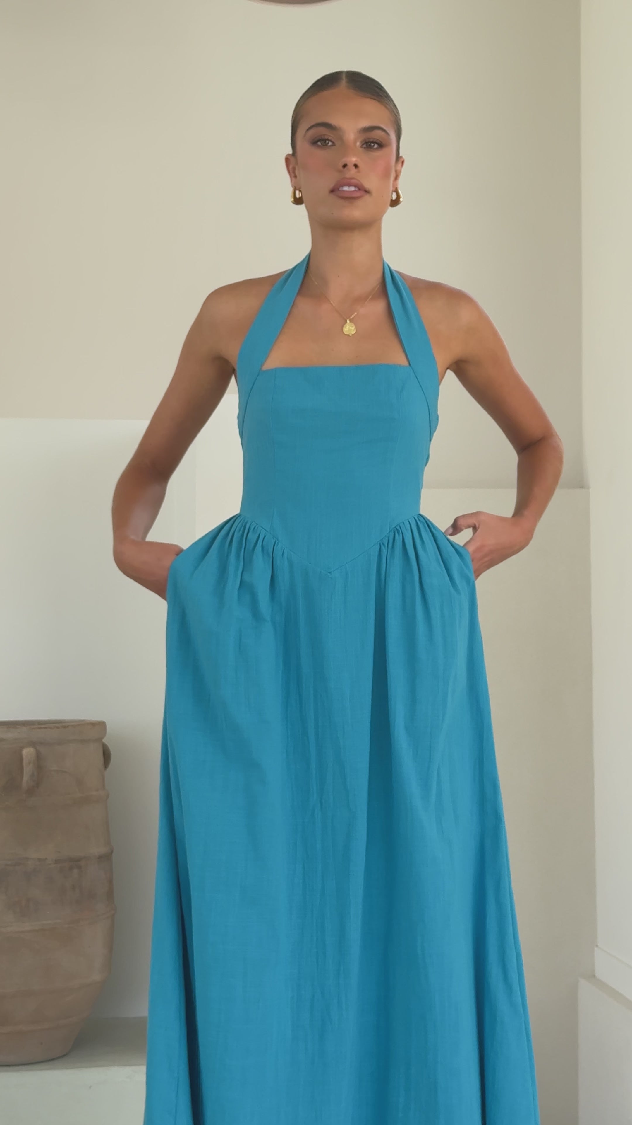 Load video: Caden Maxi Dress - Cobalt Blue - Billy J