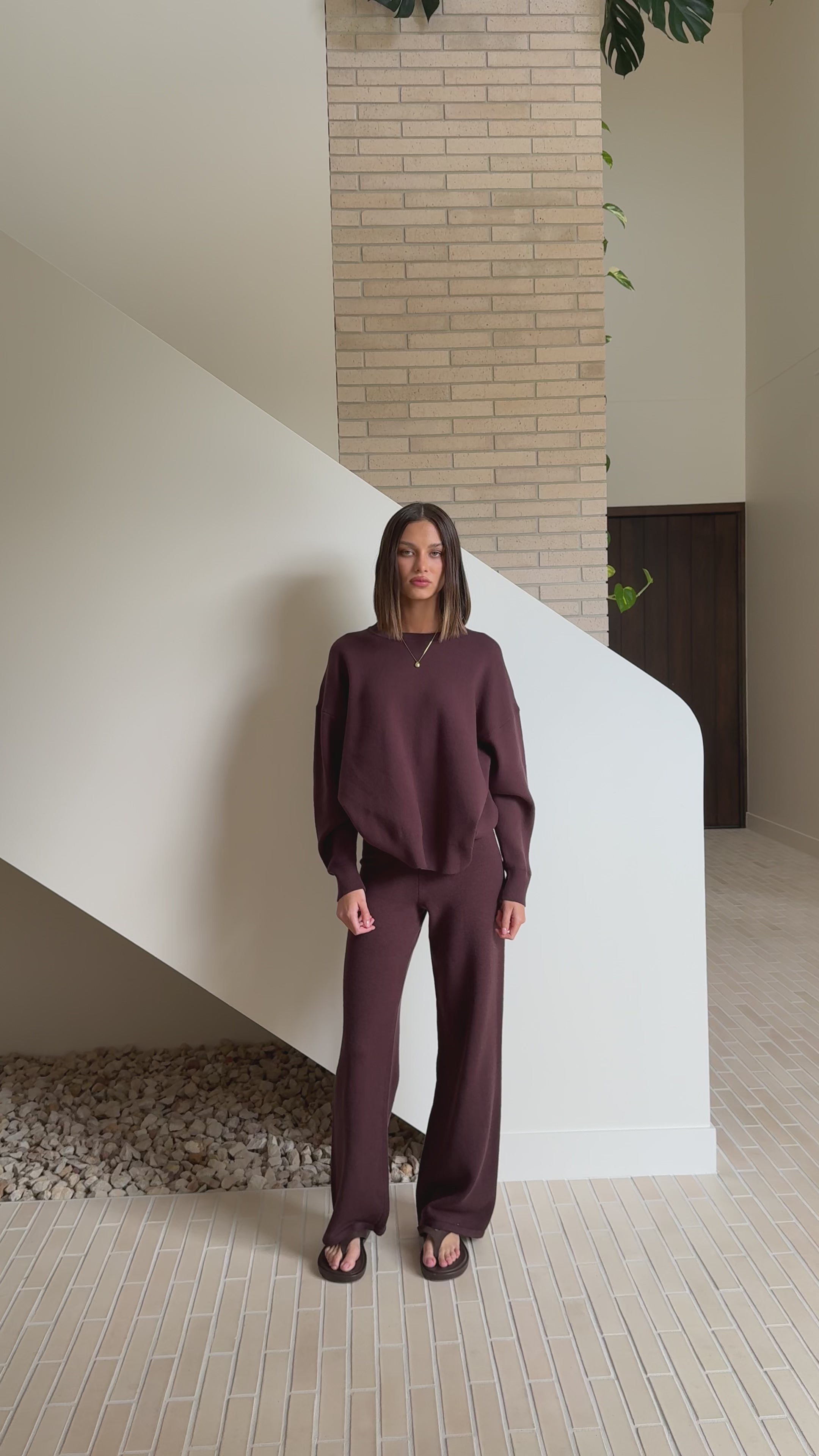 Load video: Celeste Pants - Chocolate - Billy J