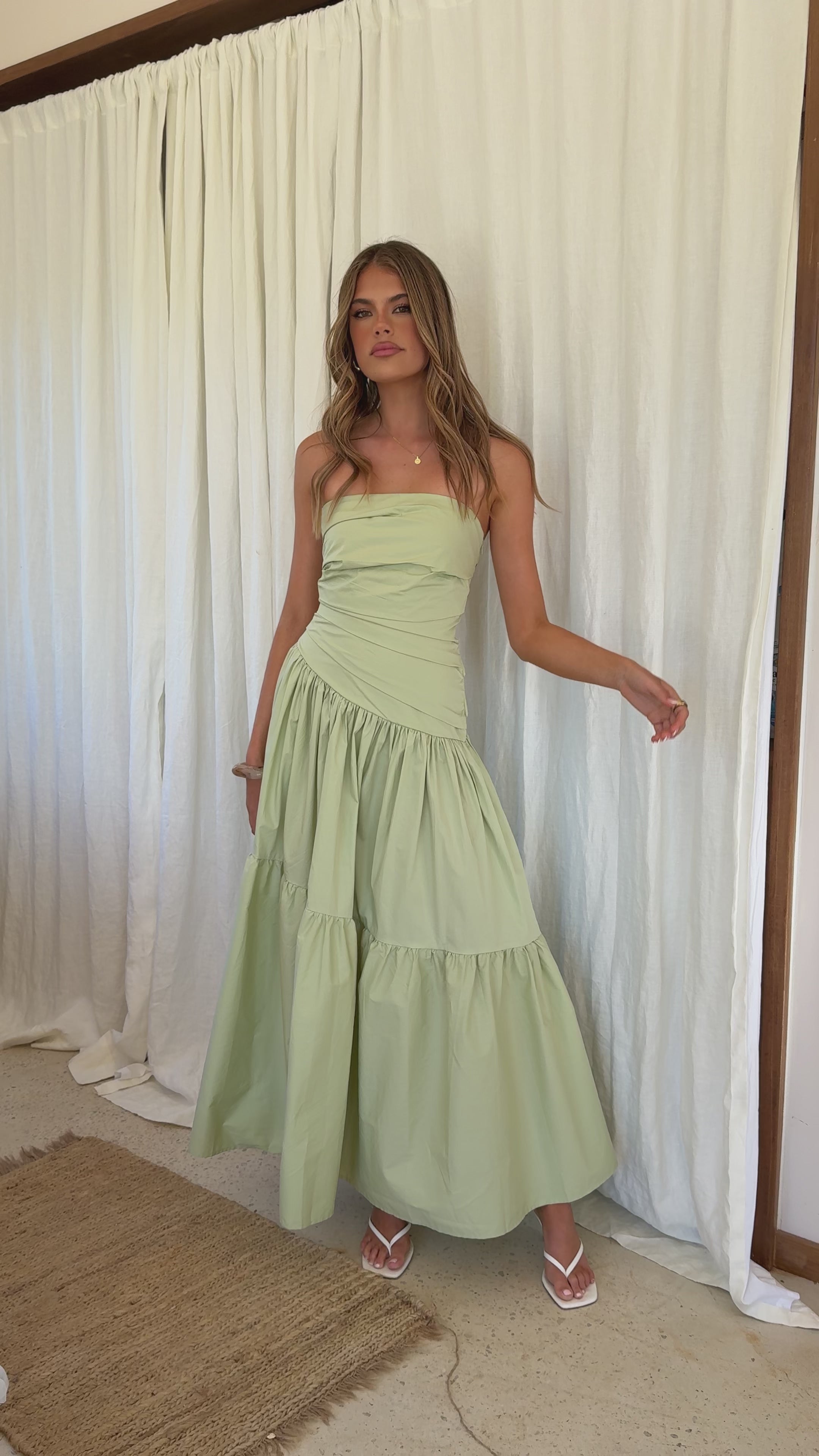 Load video: Lola Maxi Dress - Sage - Billy J