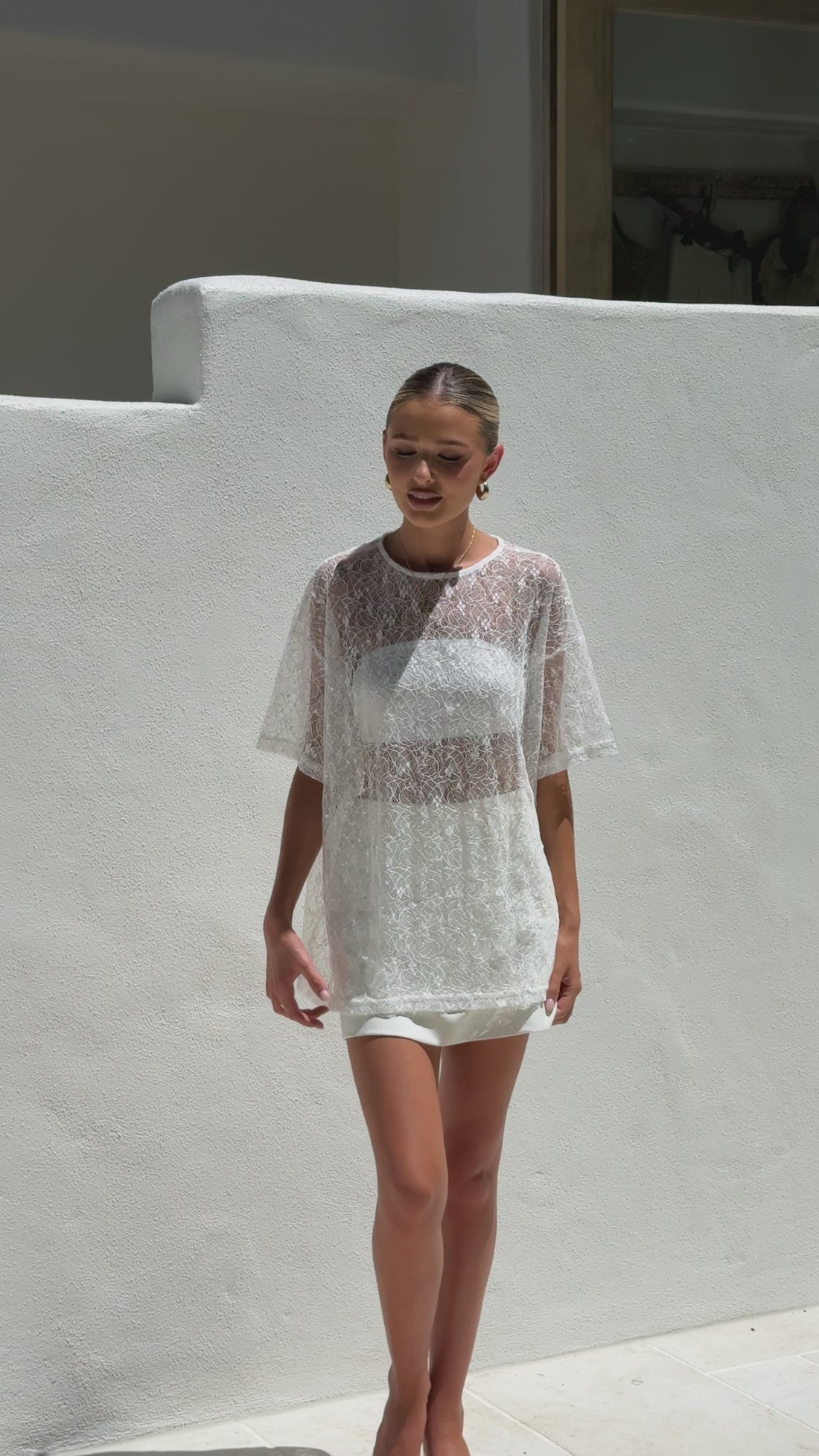 Zebia Sheer Sequin Lace Top - White - Buy Women's Tops - Billy J