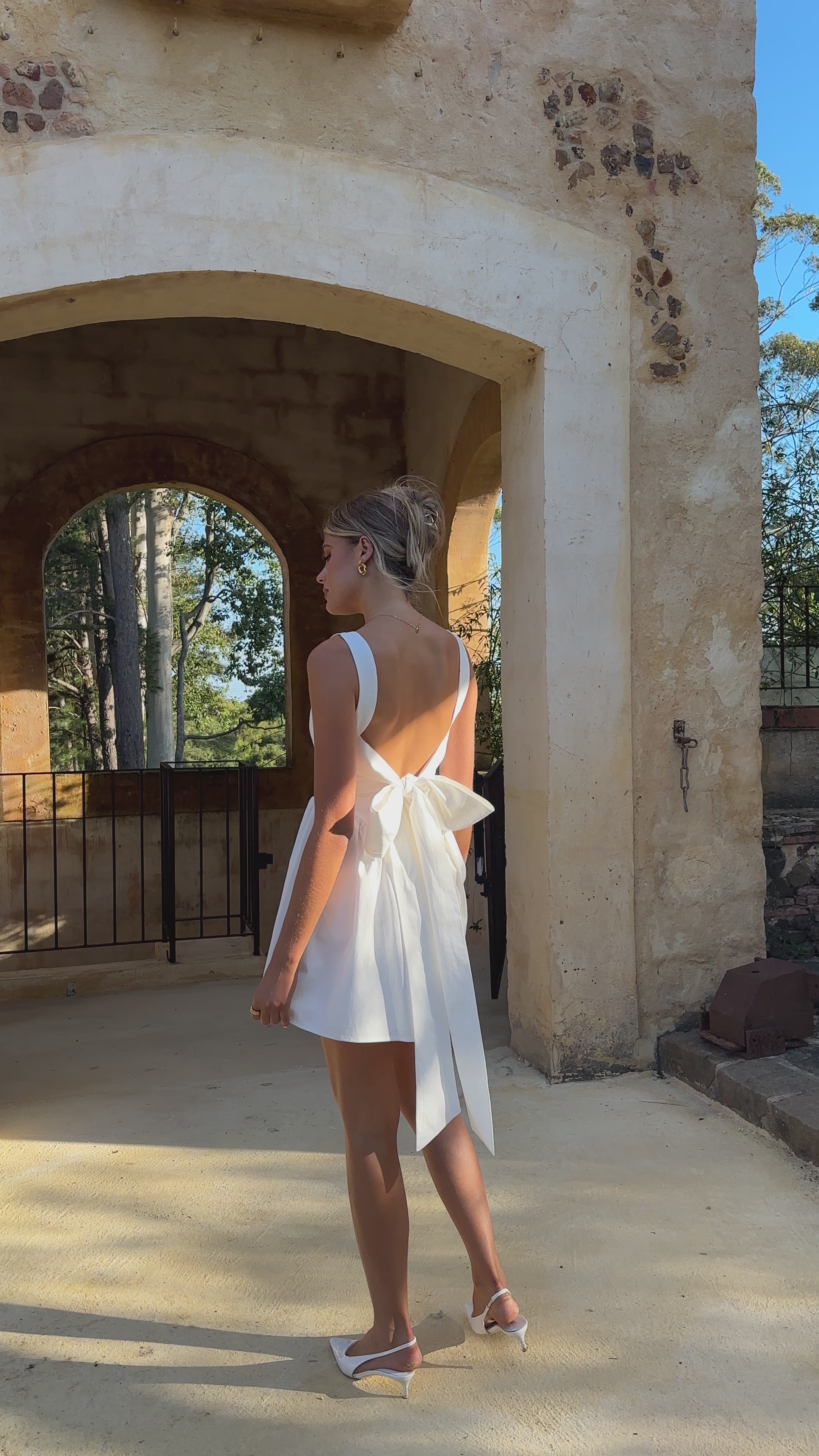 Load video: Sadzi Mini Dress - White - Billy J
