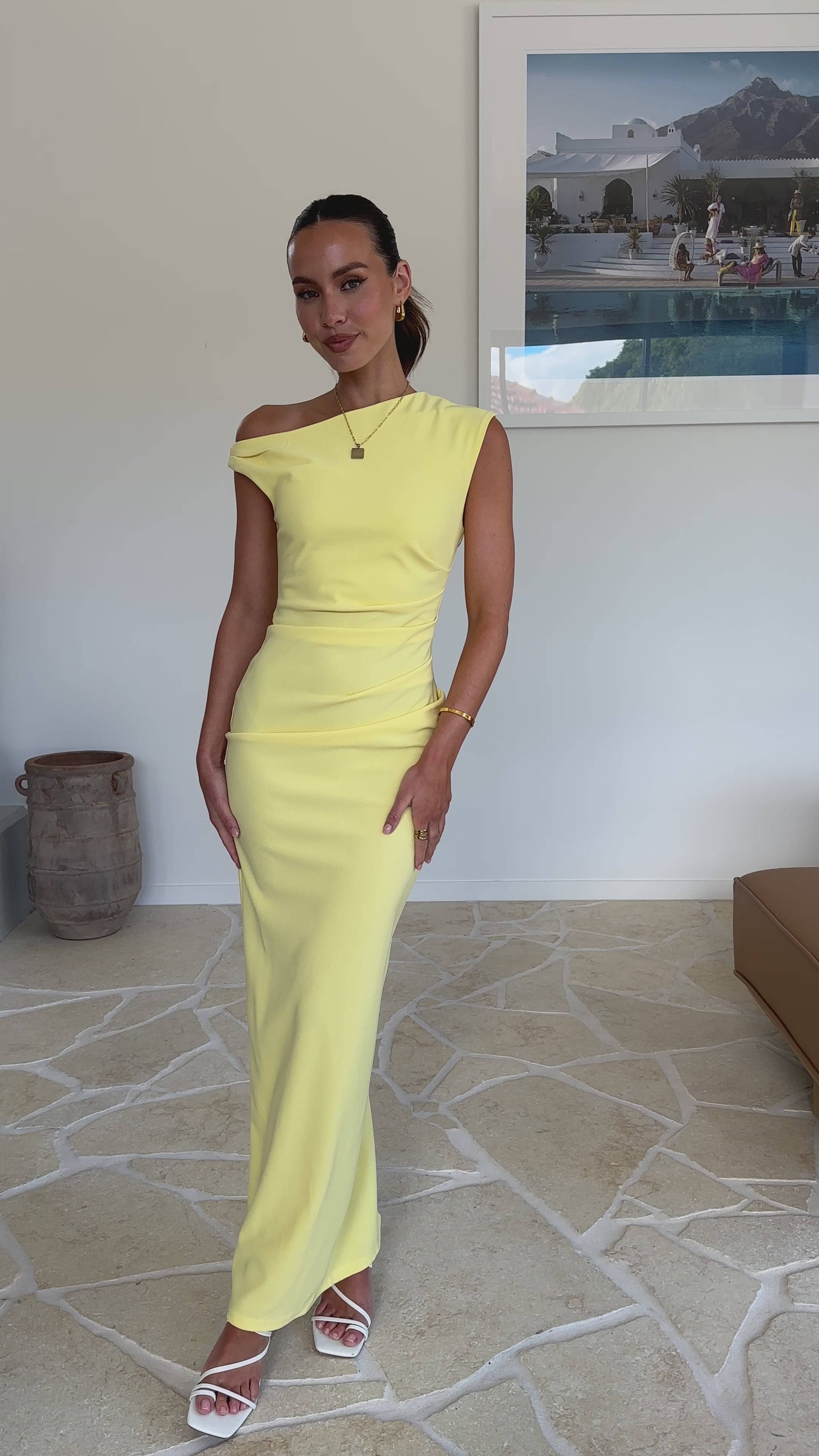 Load video: Lilah Maxi Dress - Yellow - Billy J