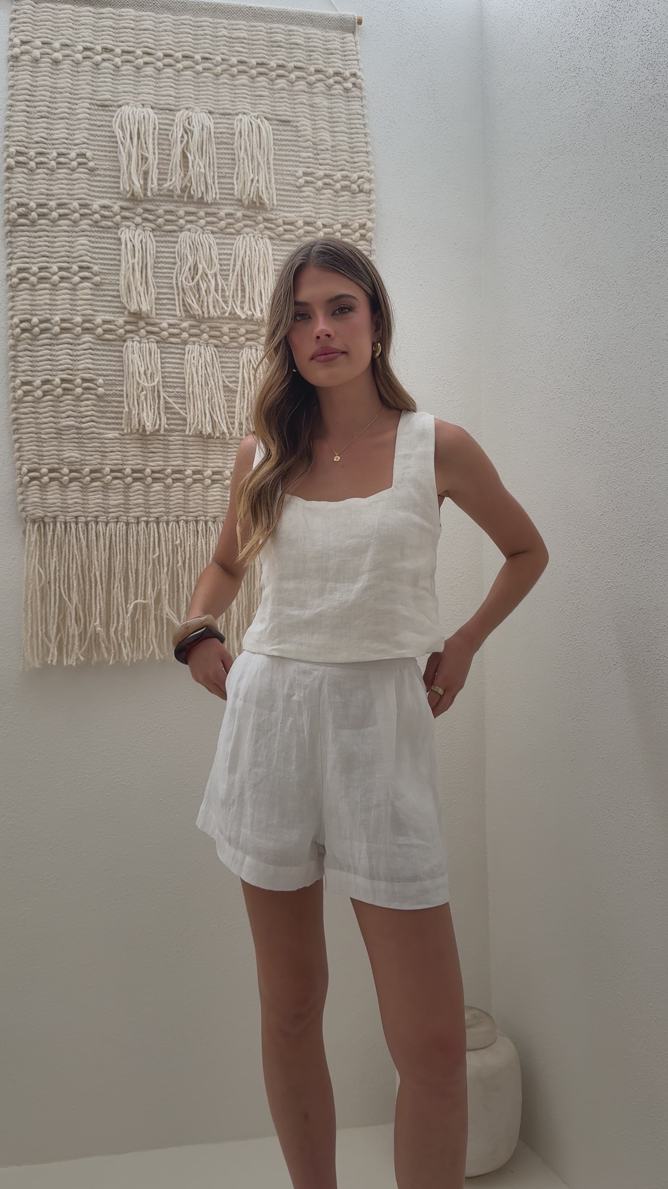 Load video: Tillie Shorts - White - Billy J