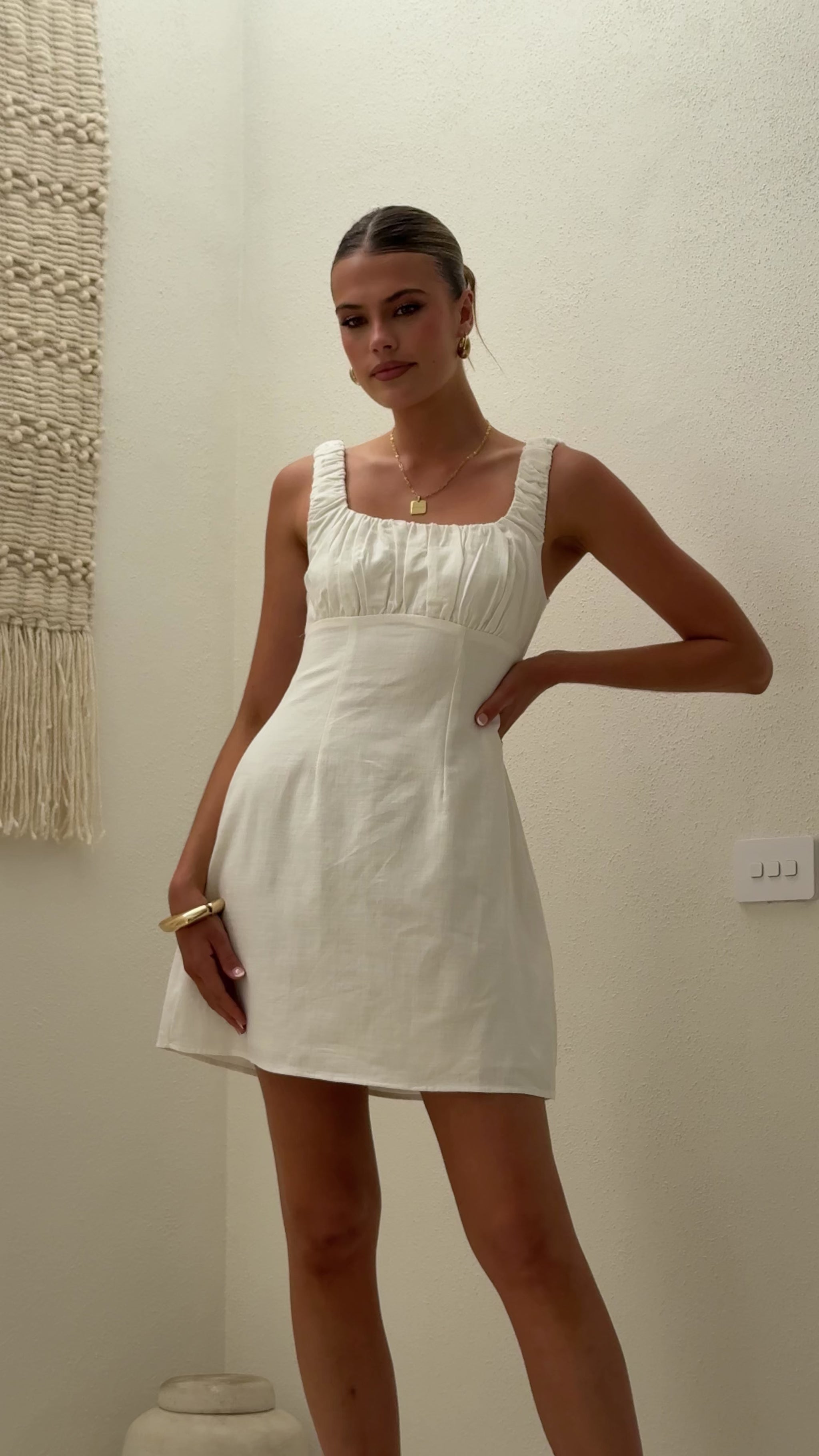 Adley Mini Dress - White - Billy J