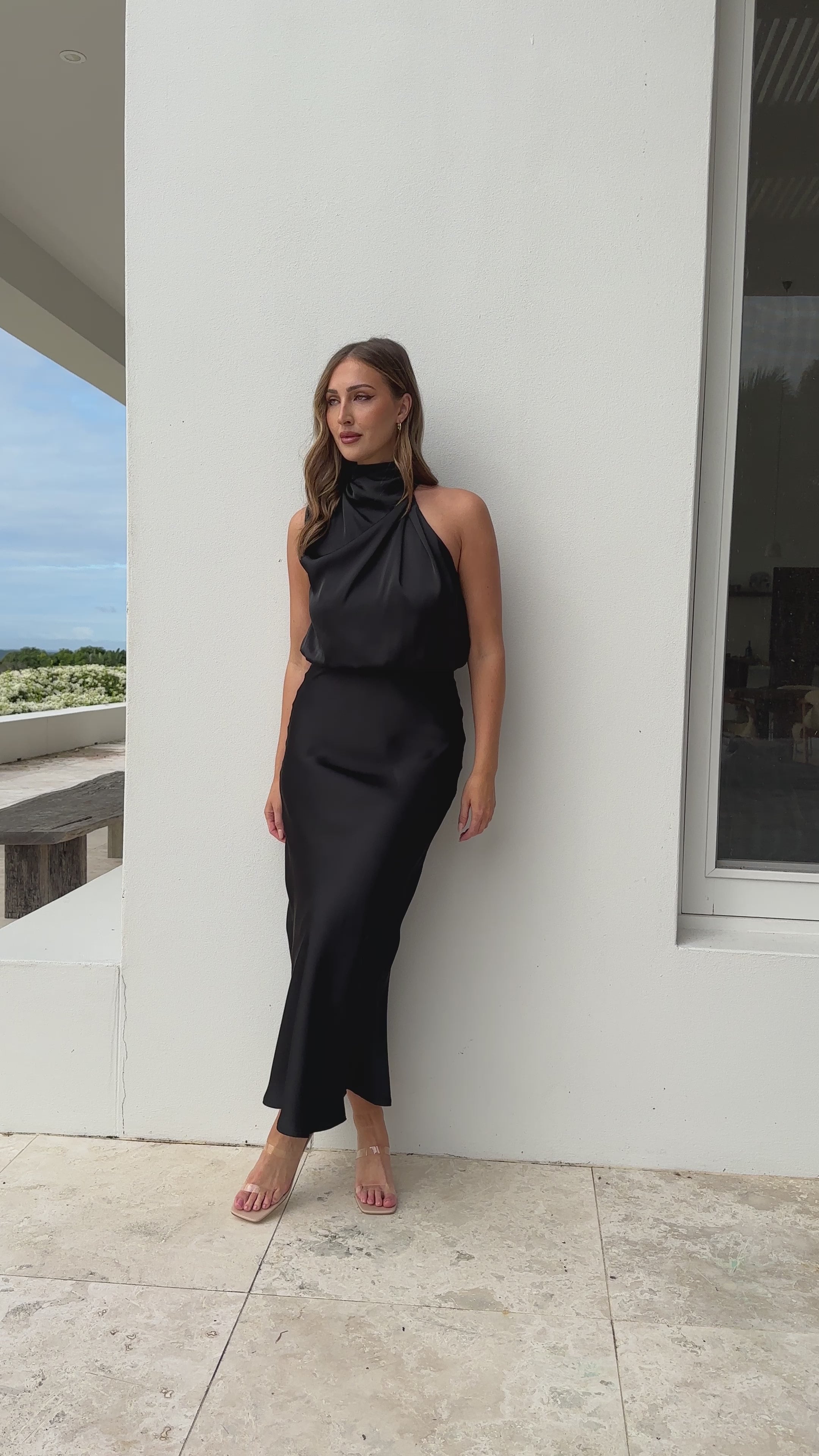 Load video: Esther Maxi Dress - Black - Billy J